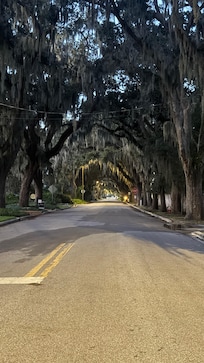 Road behind hotel