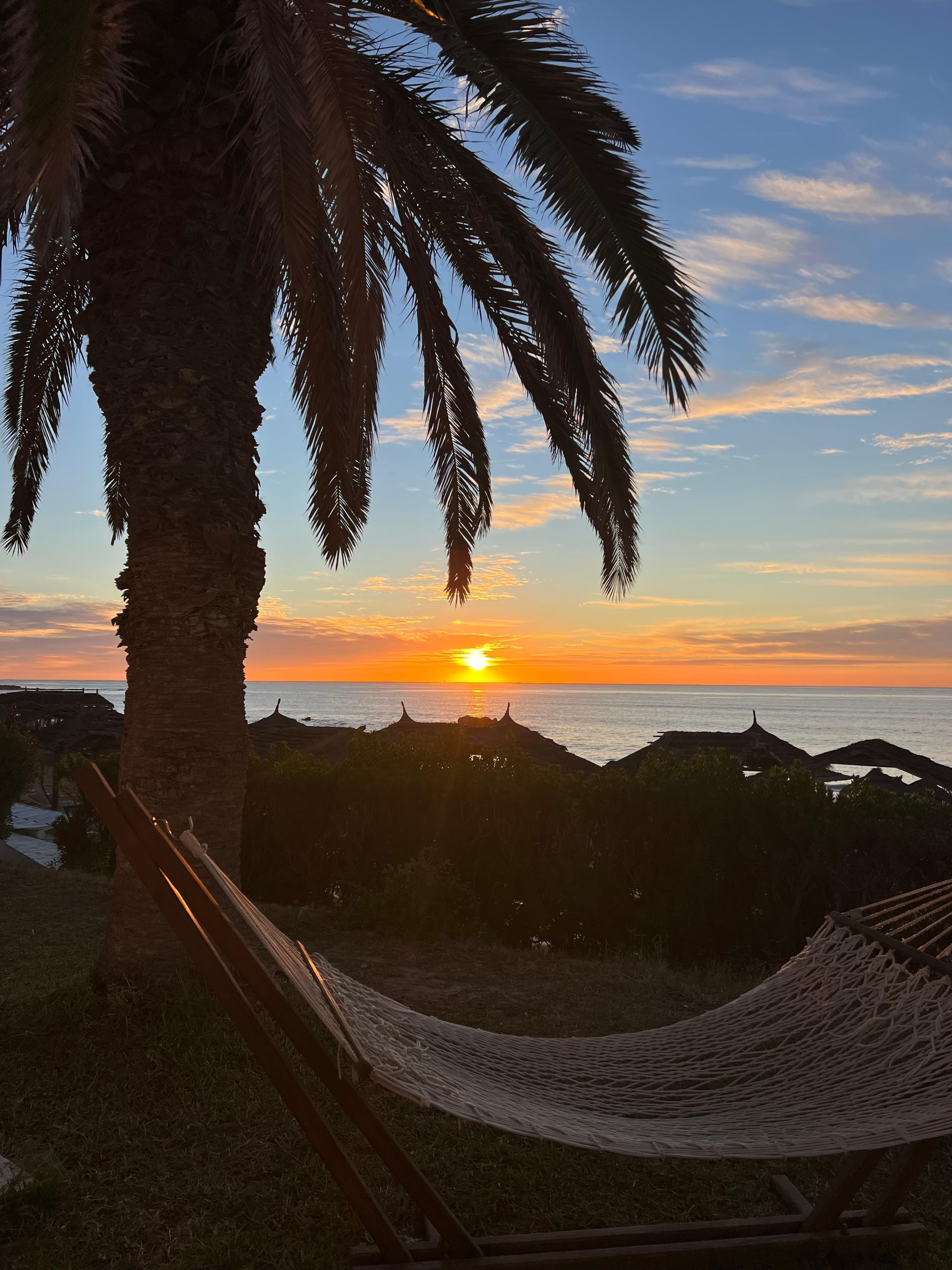 Sunrise from a bungalow 