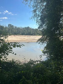 River at end of the trial, could be nicer, clean up for a picnic