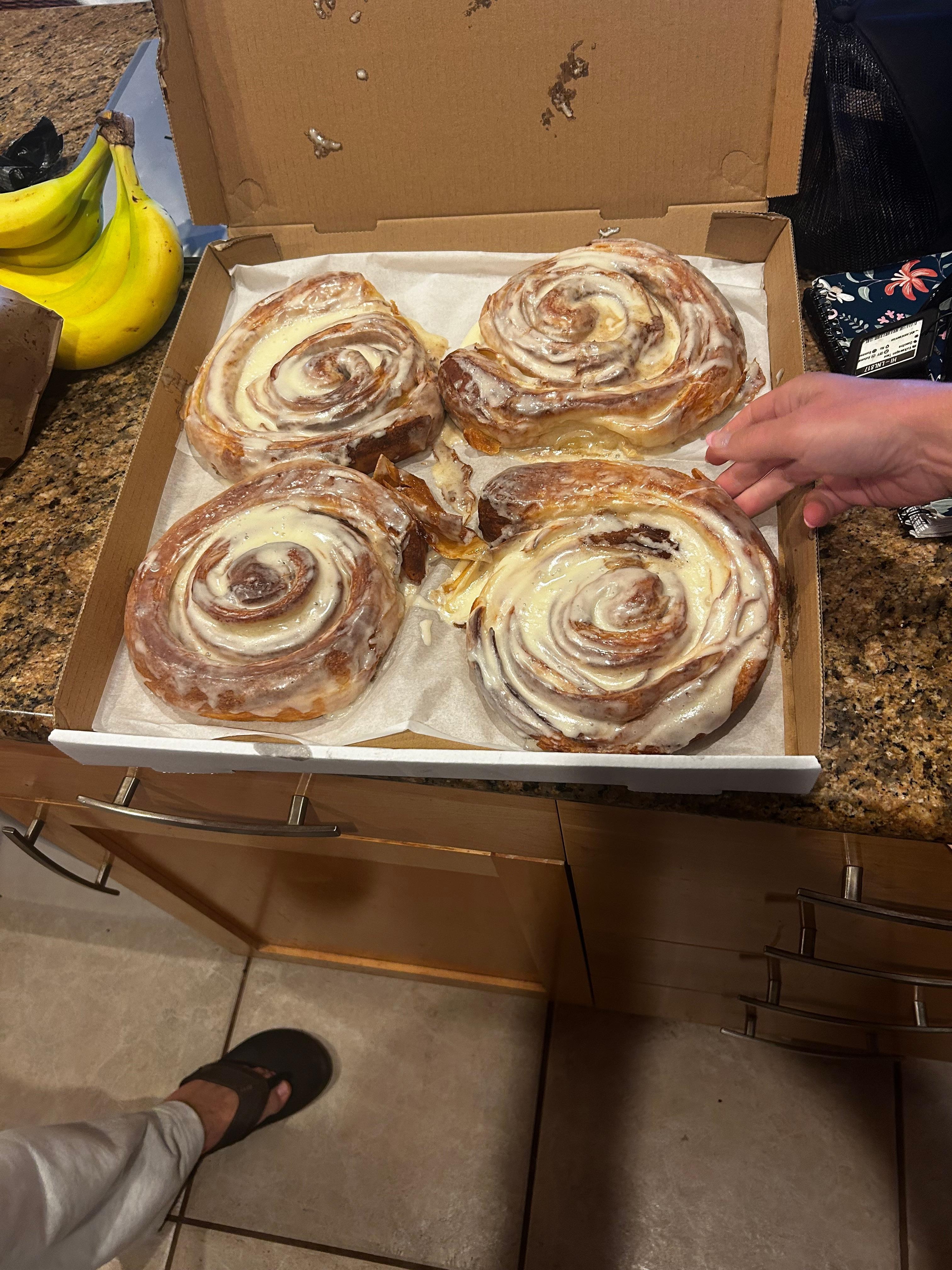 Local famous cinnamon rolls, adjacent the property 