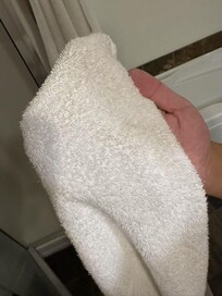 Bath towel is dirty