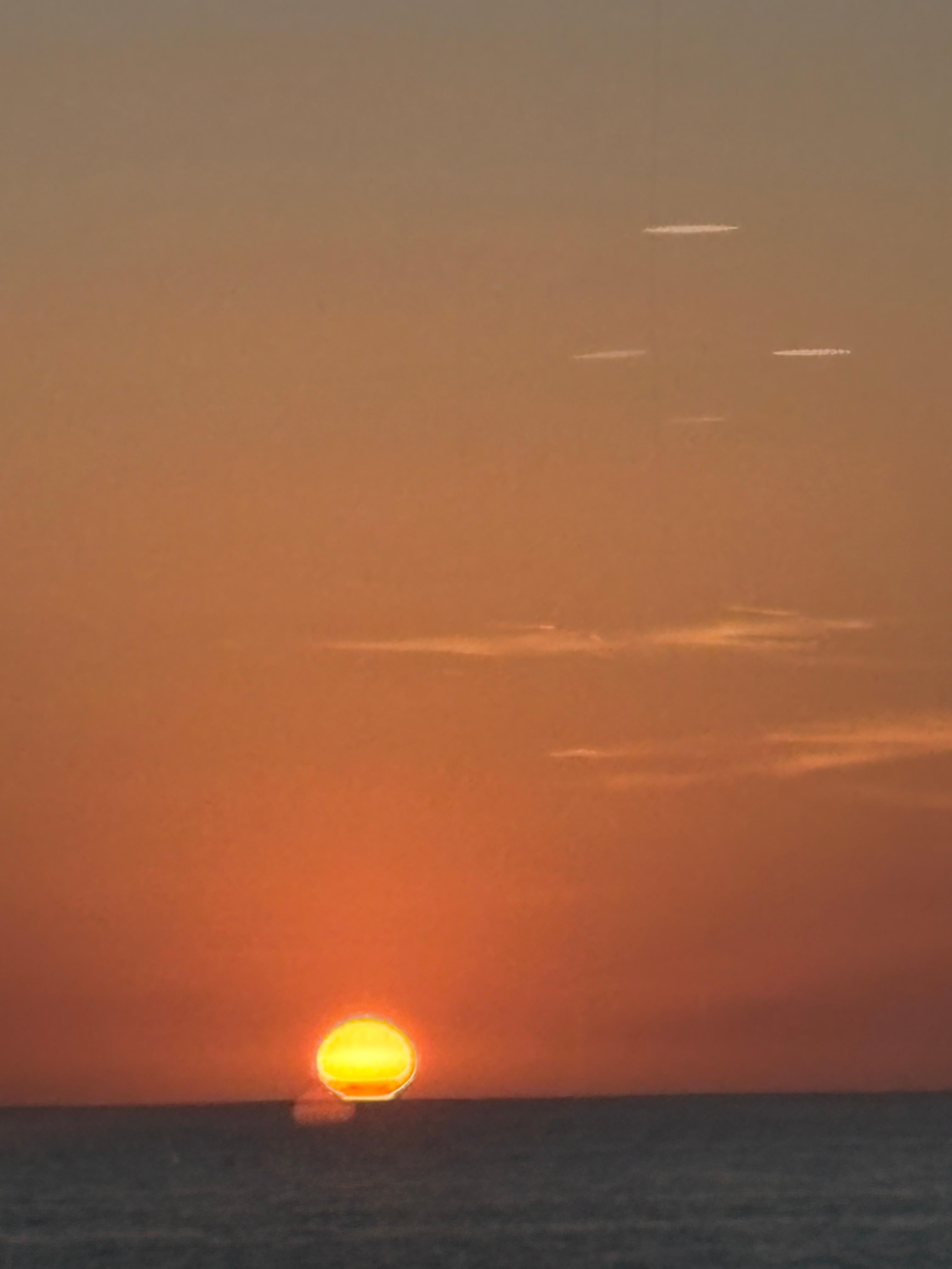 Beautiful sunset view from balcony. 