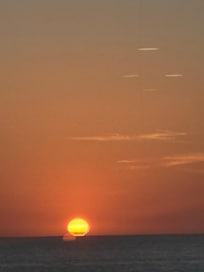 Beautiful sunset view from balcony.