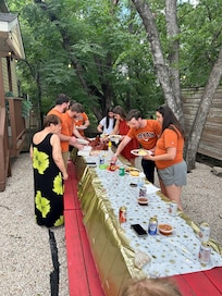 Enjoying LA BBQ with the family