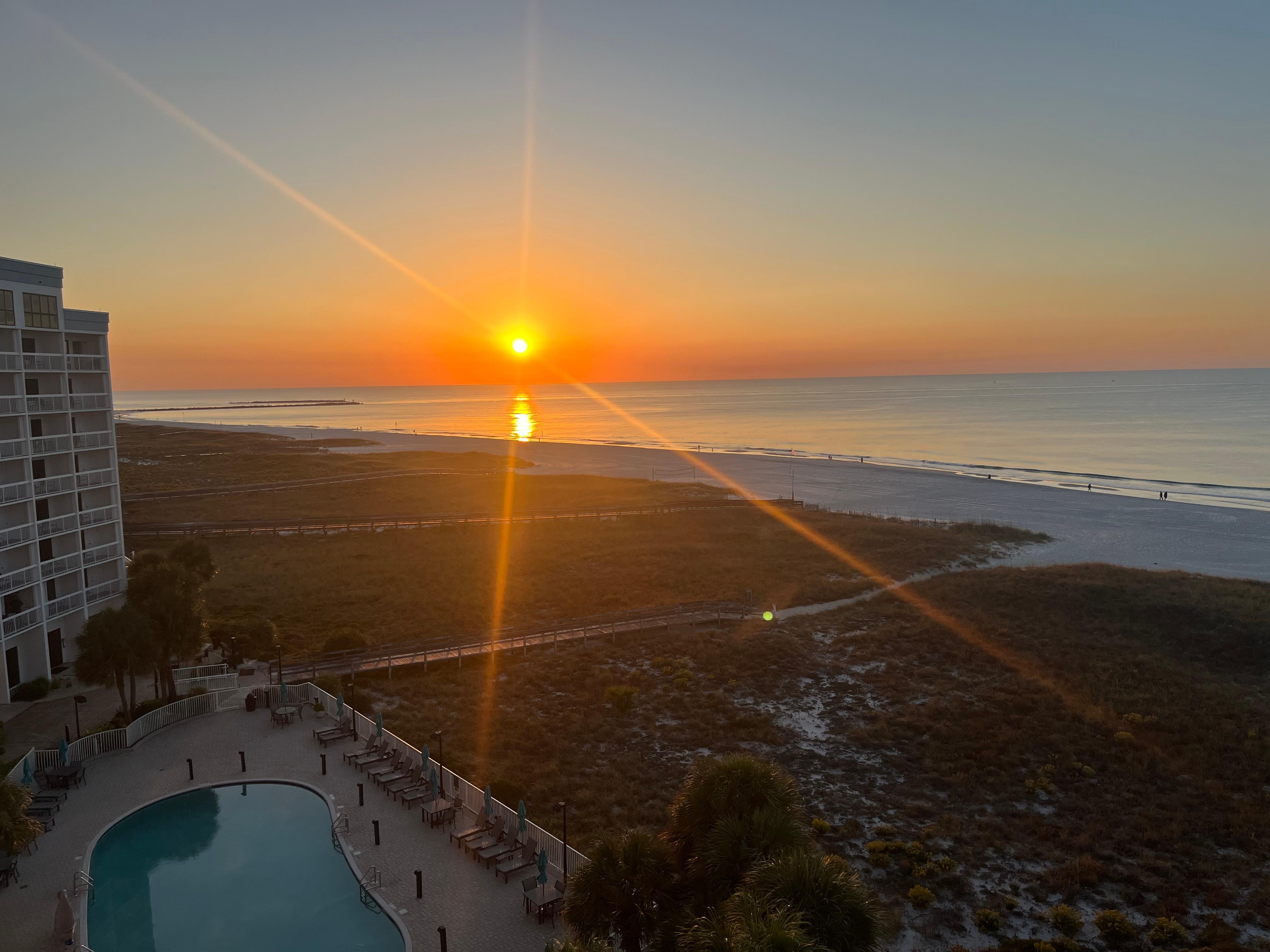 Sunrise view from the balcony 