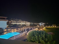 View over pool and harbour.