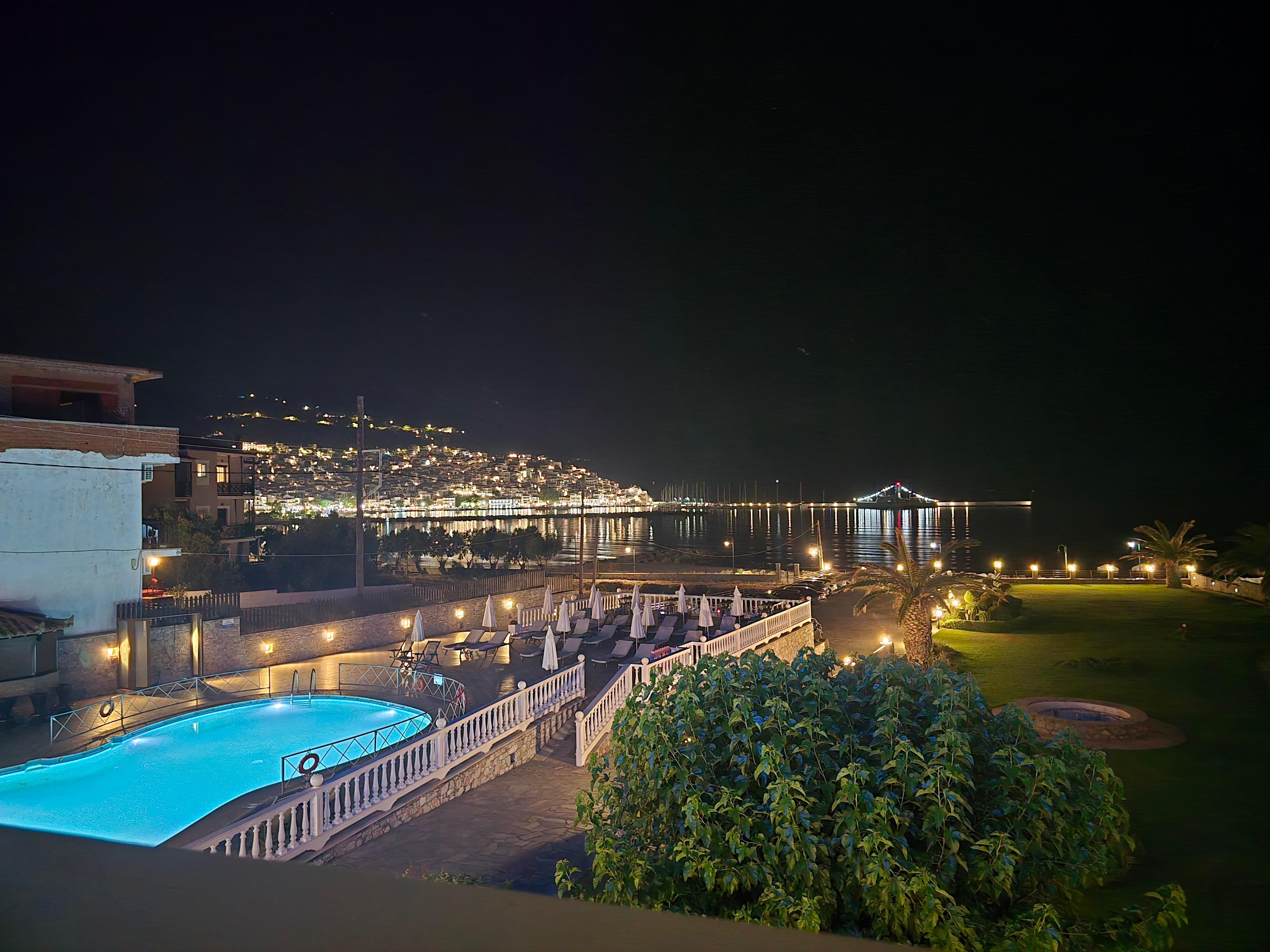 View over pool and harbour.