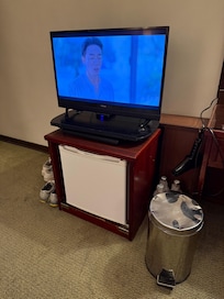 電視小到直接放在冰箱上