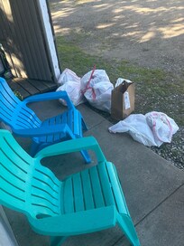 Trash in front of our room