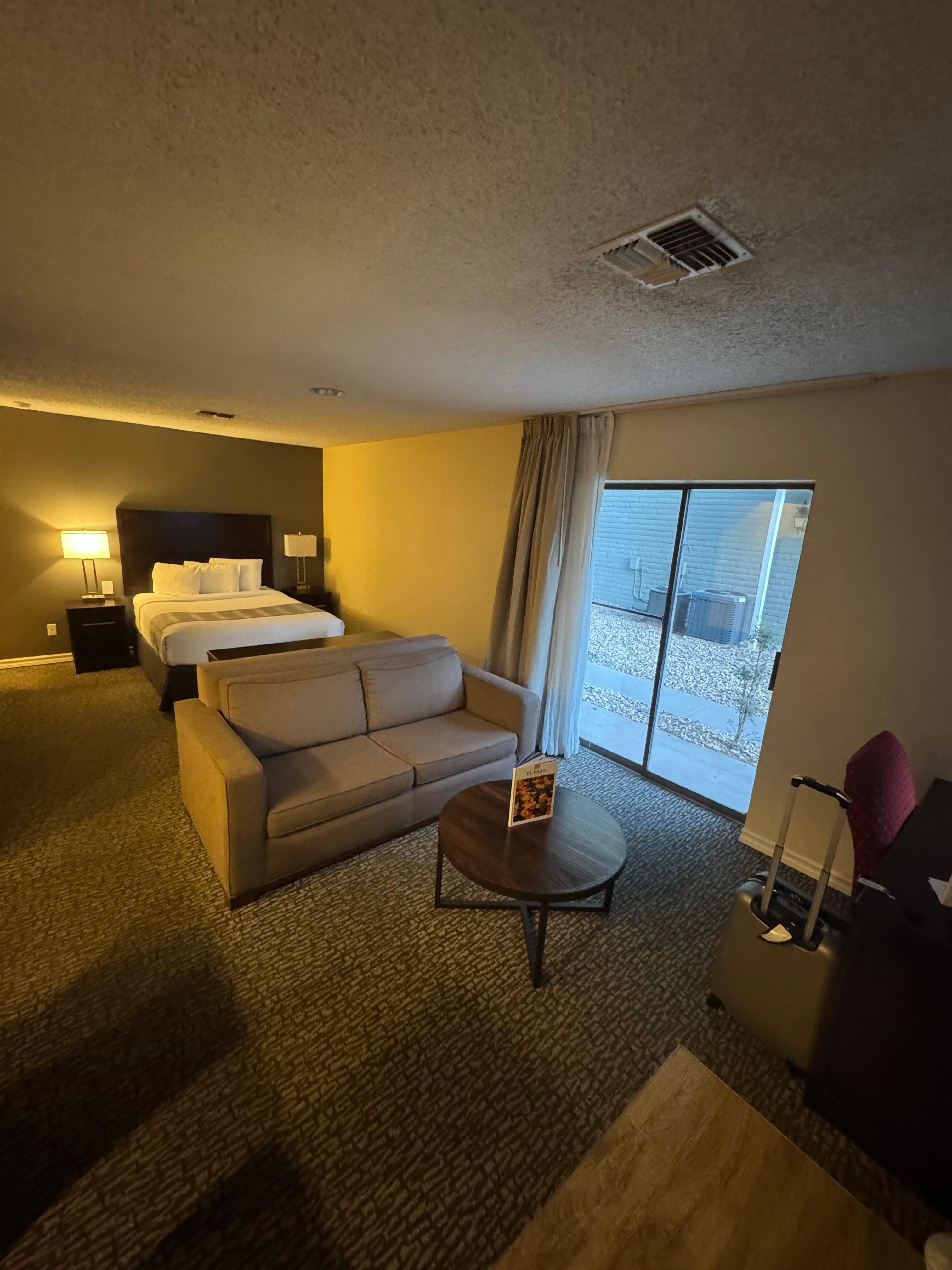 From kitchen looking into room