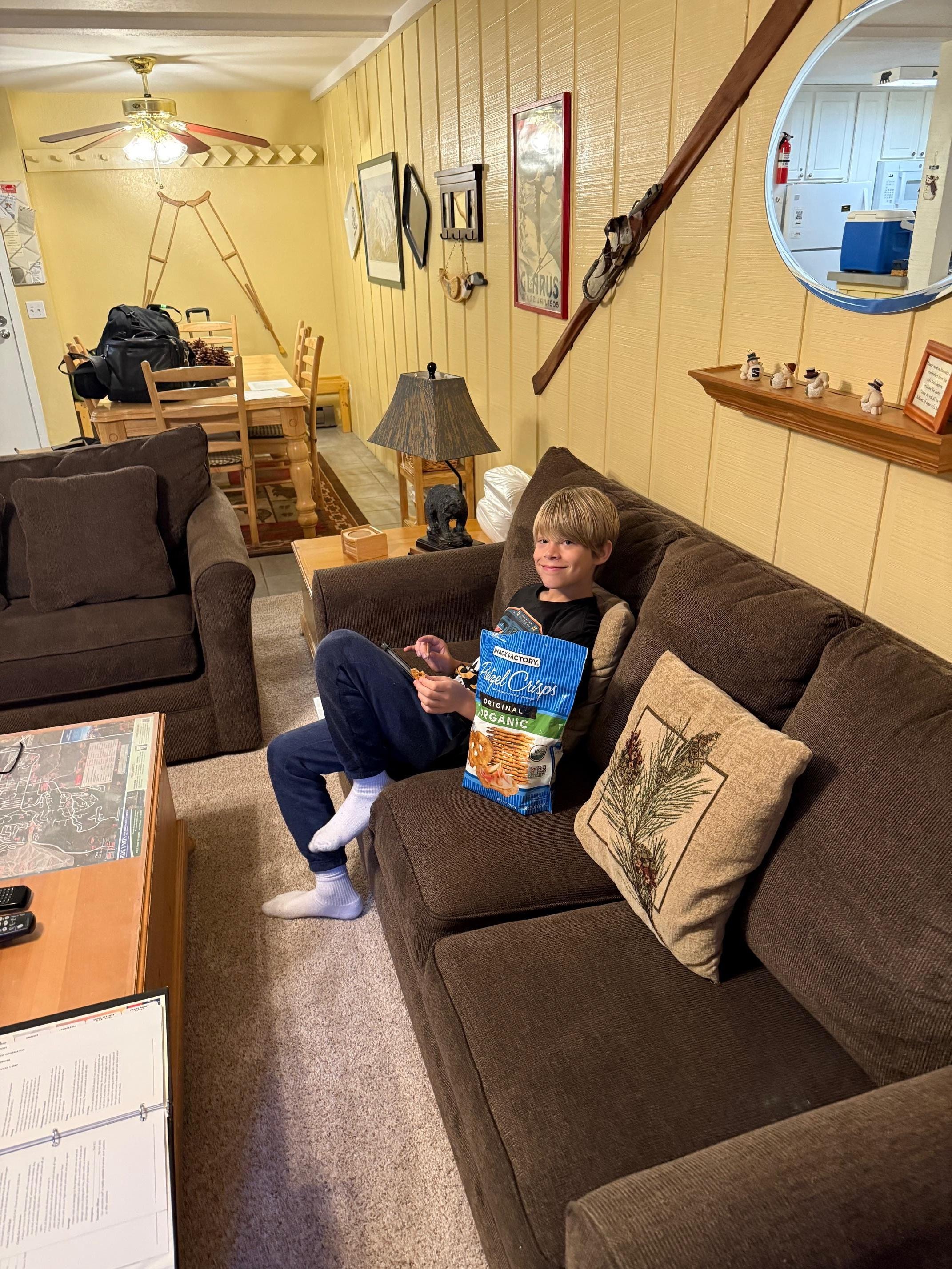 Chilling on the couch.