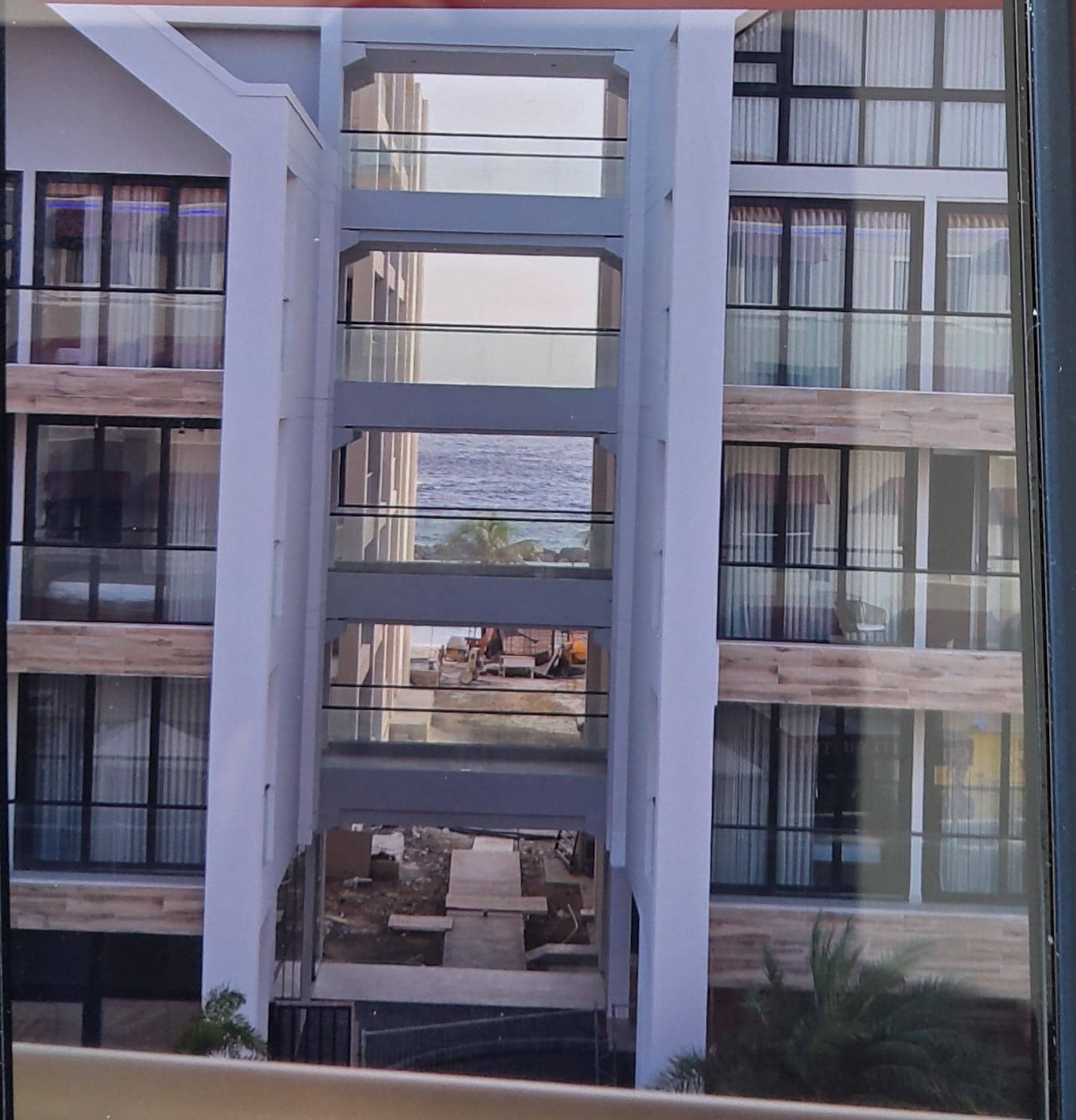 Across the Street. Fortunately, I had a view of the ocean between the 3 phase development construction 