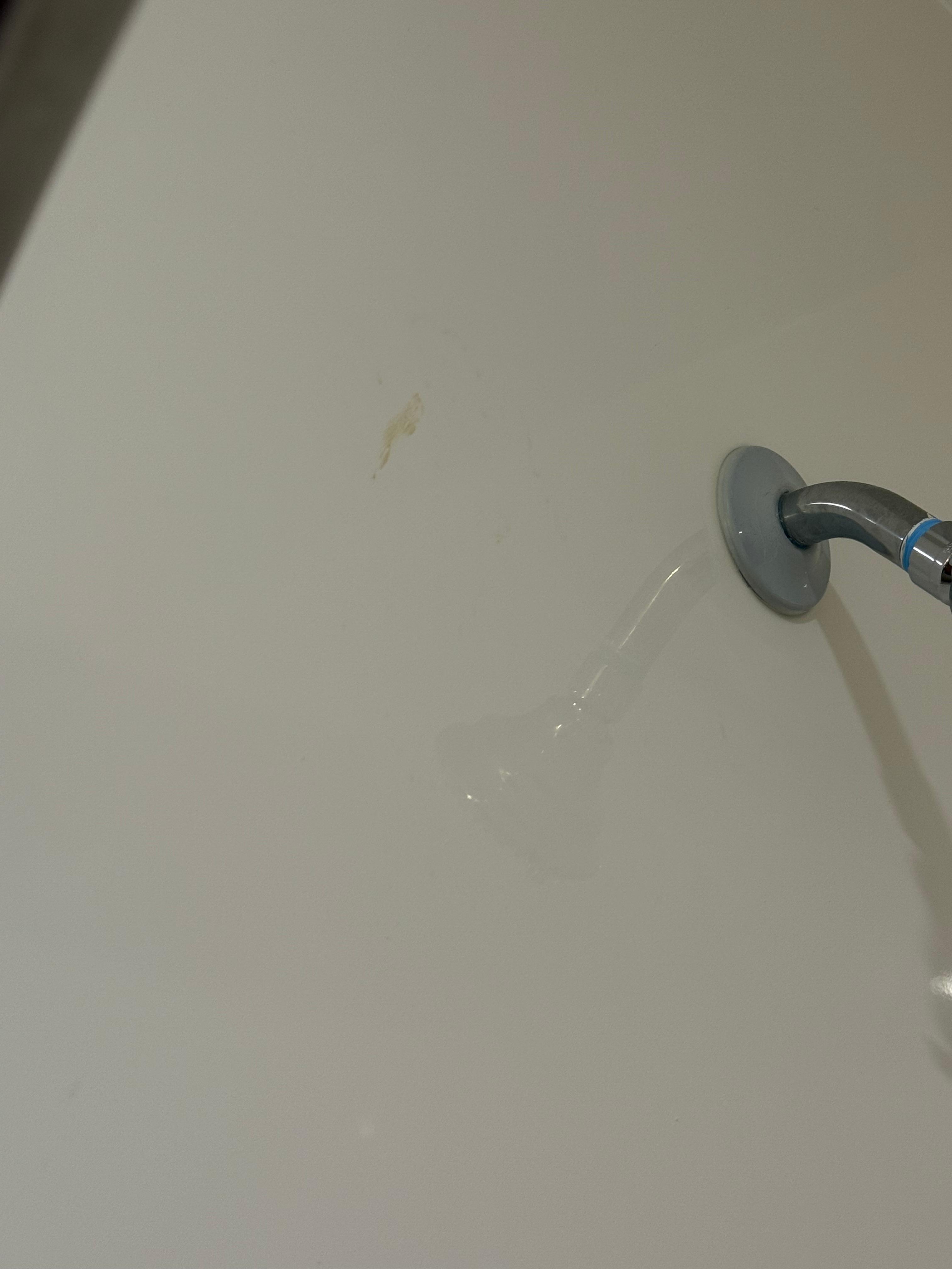 Dirt on shower wall