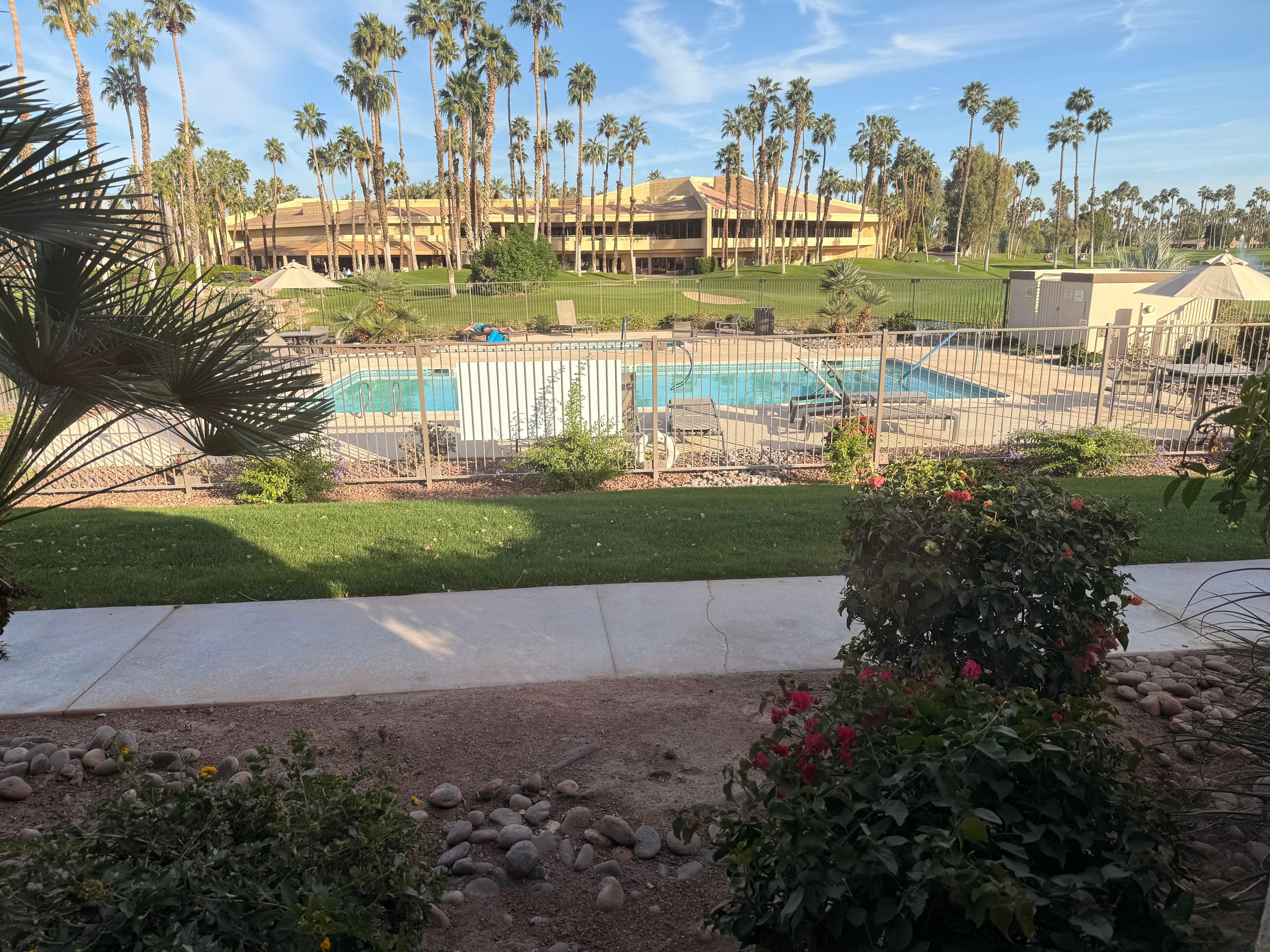 Pool view out the front door