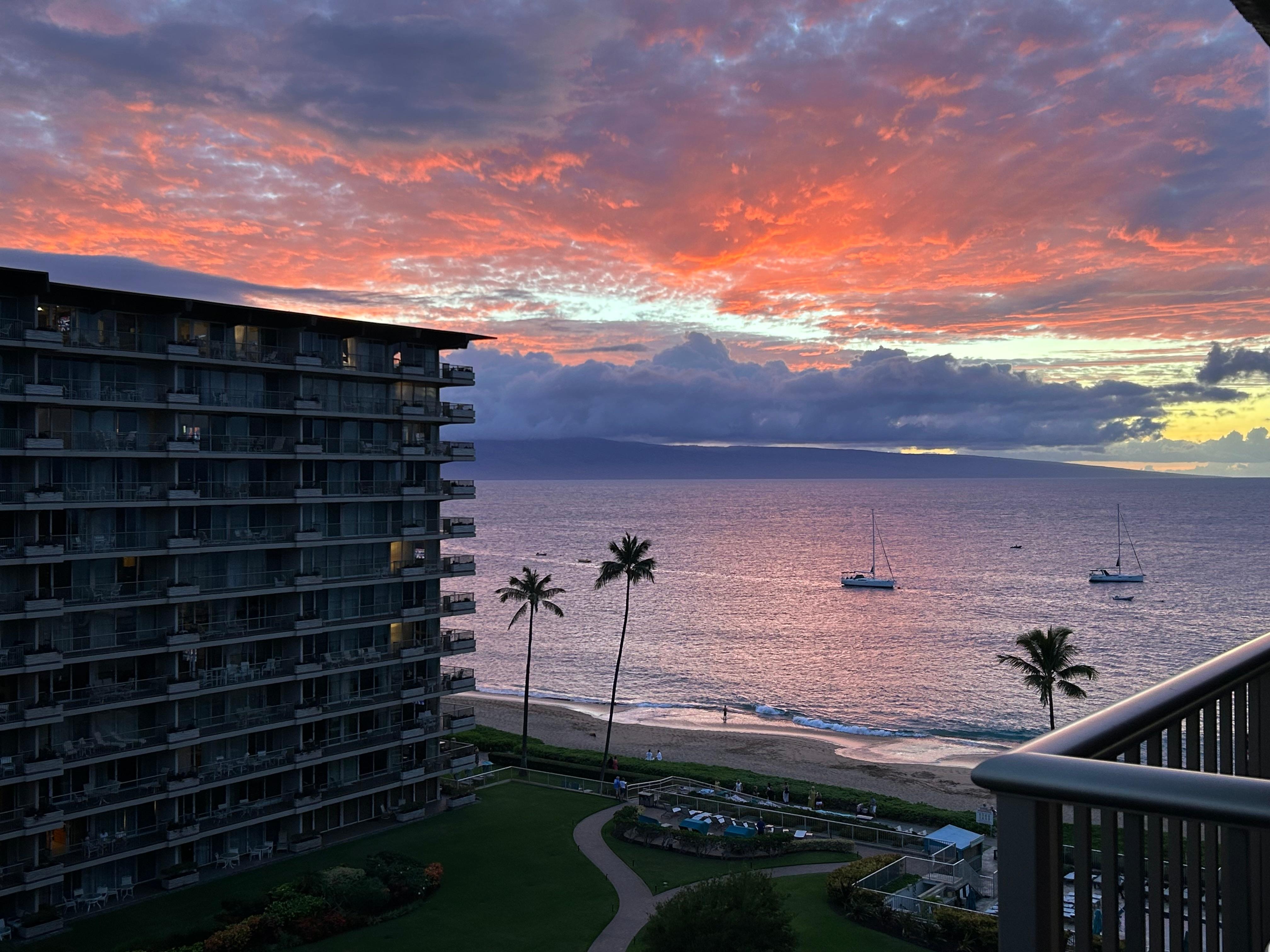 Beautiful sunset from balcony 