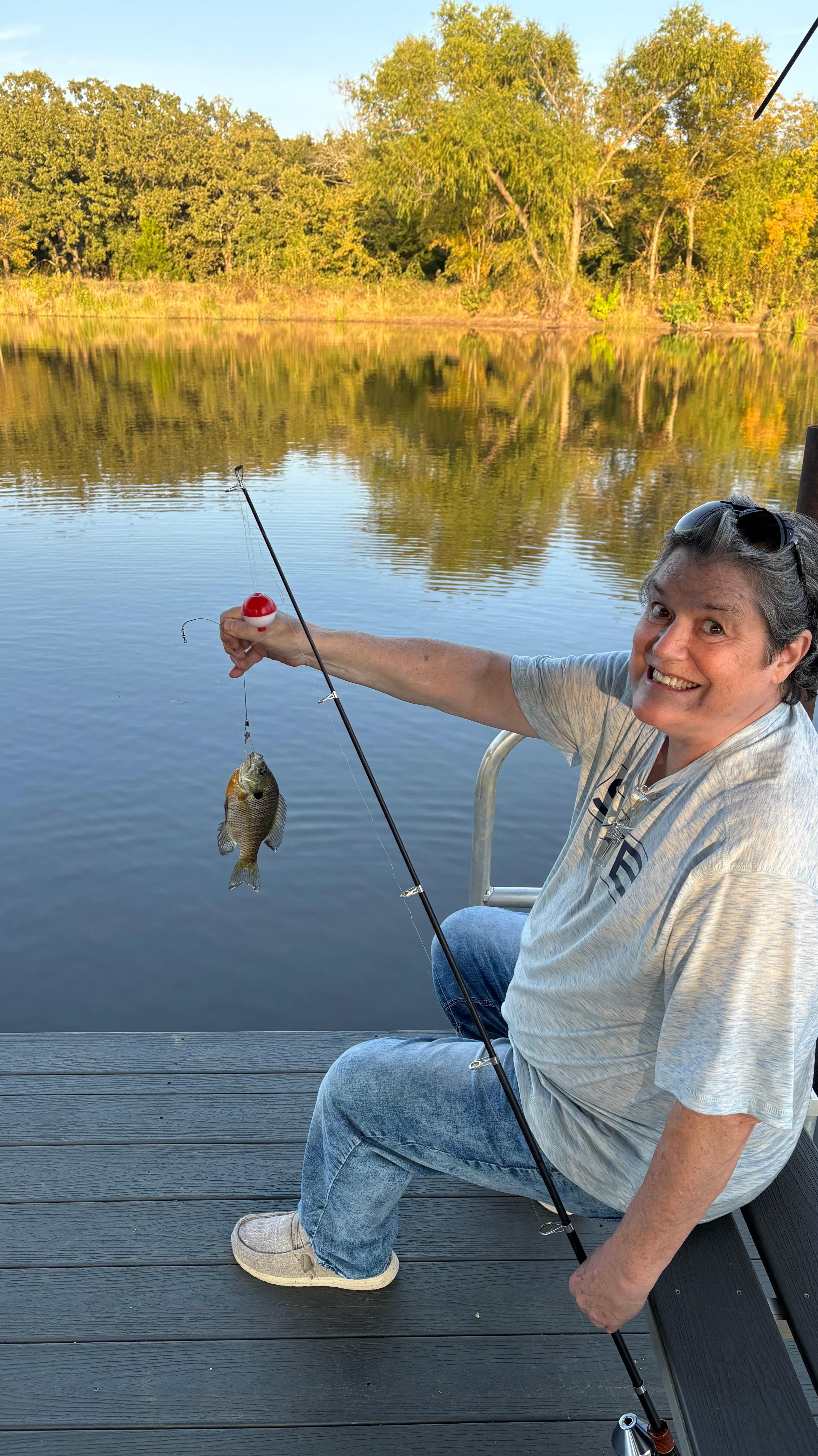 It was fun fishing even if it was a little perch!! 