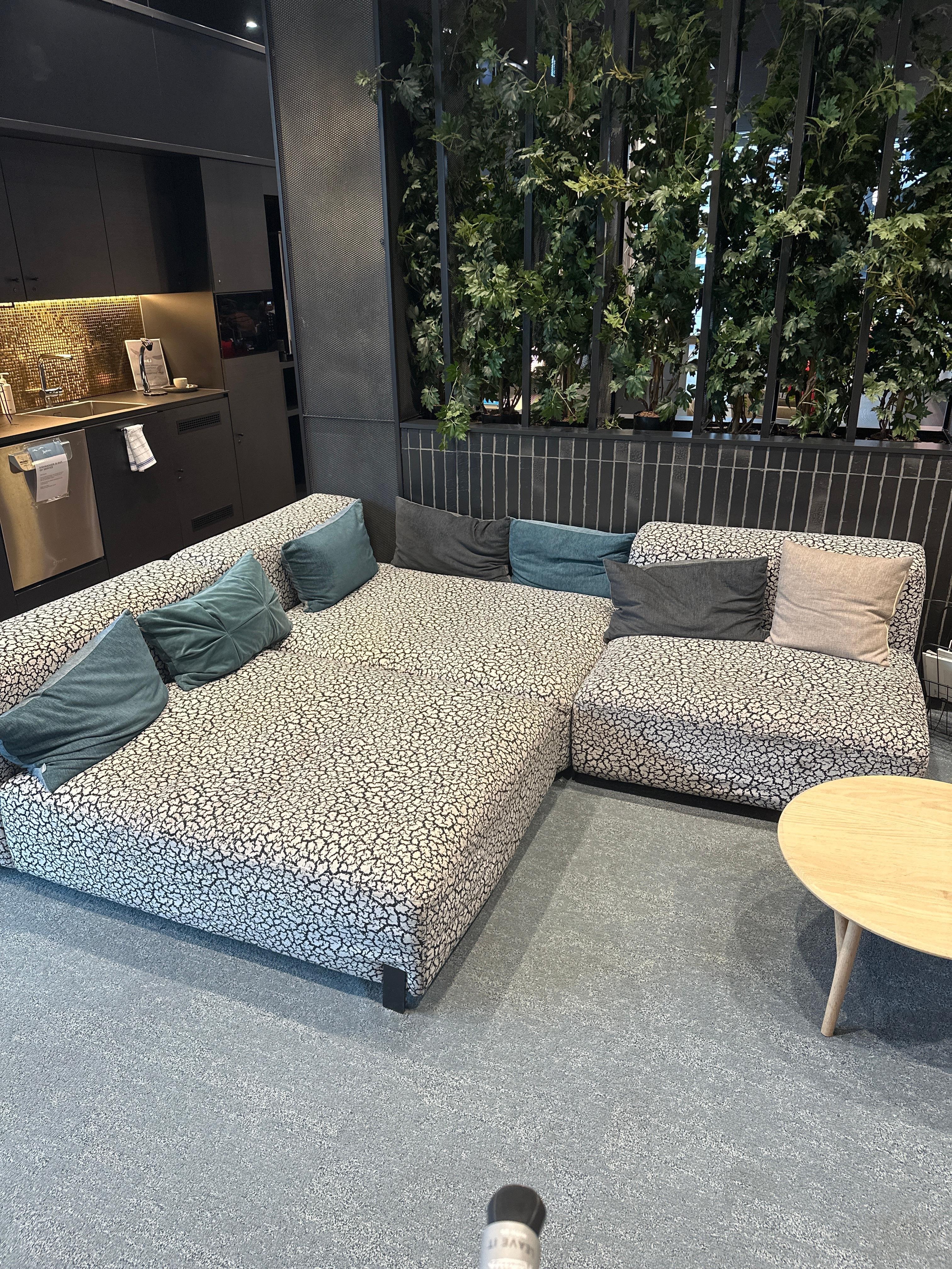 Great waiting area for those waiting for a later flight. You can still recline even after you check out. 