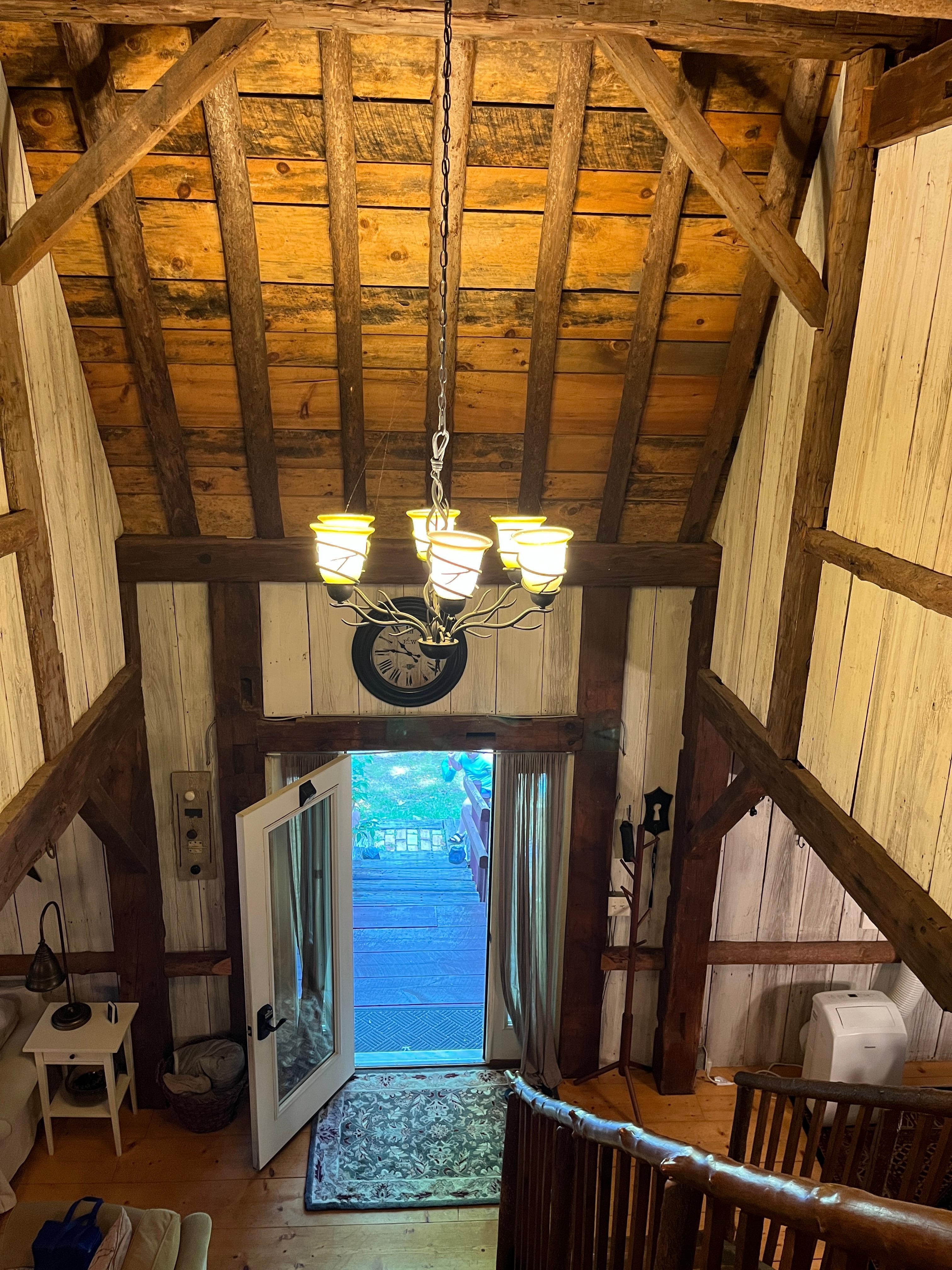 Looking down from the top of the stairs