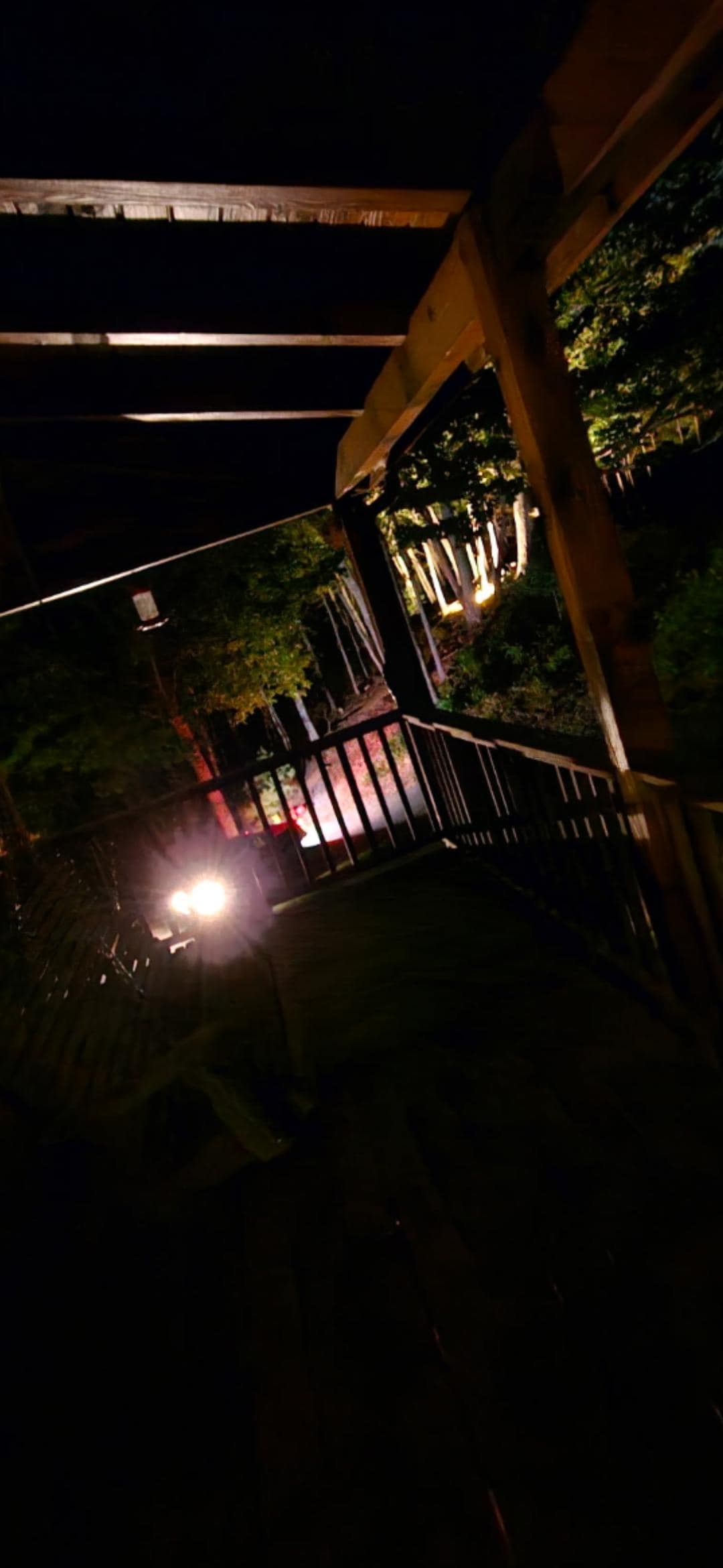 Dark and he's can see inside because of no blinds