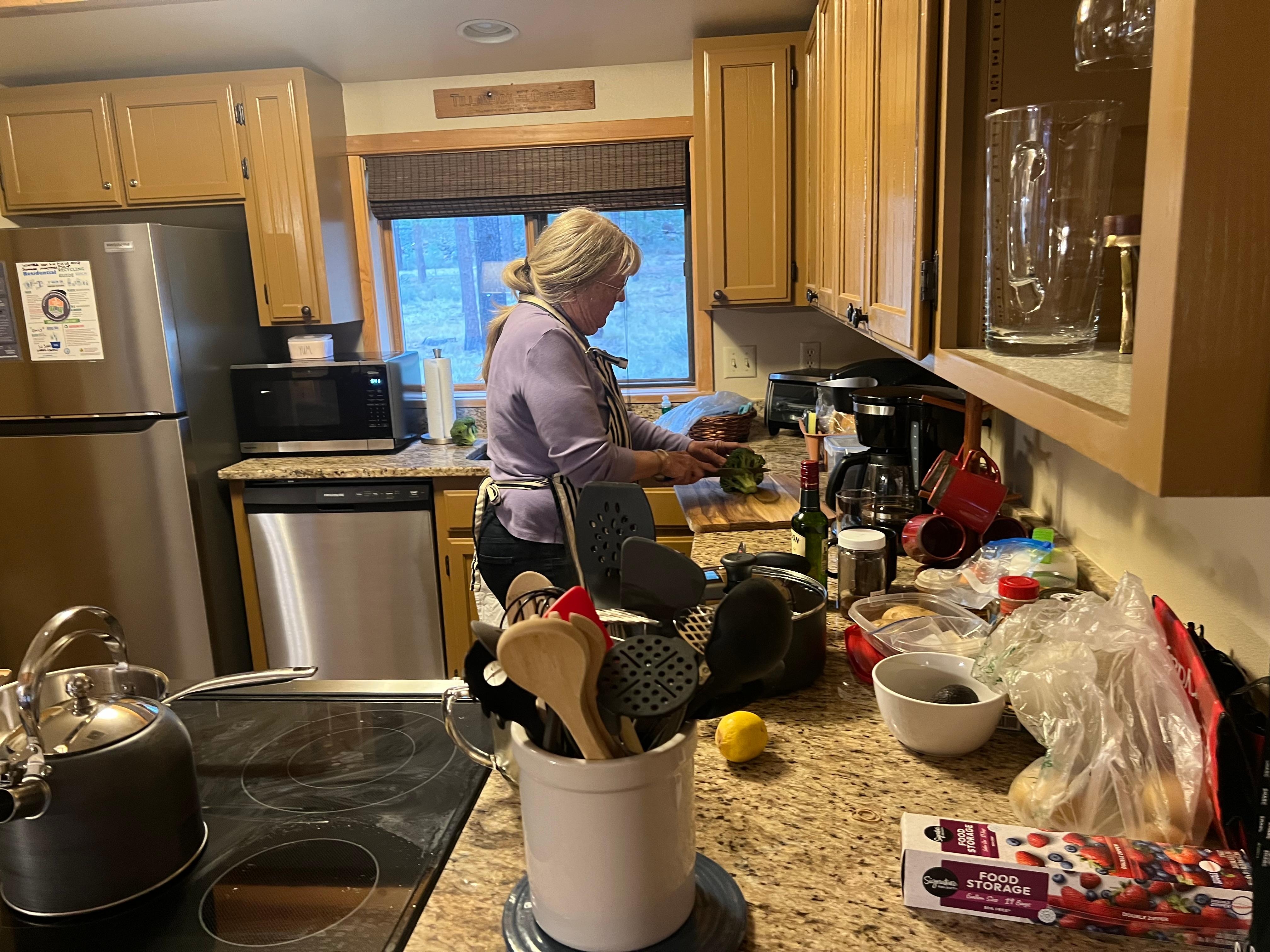 The little sister in the kitchen