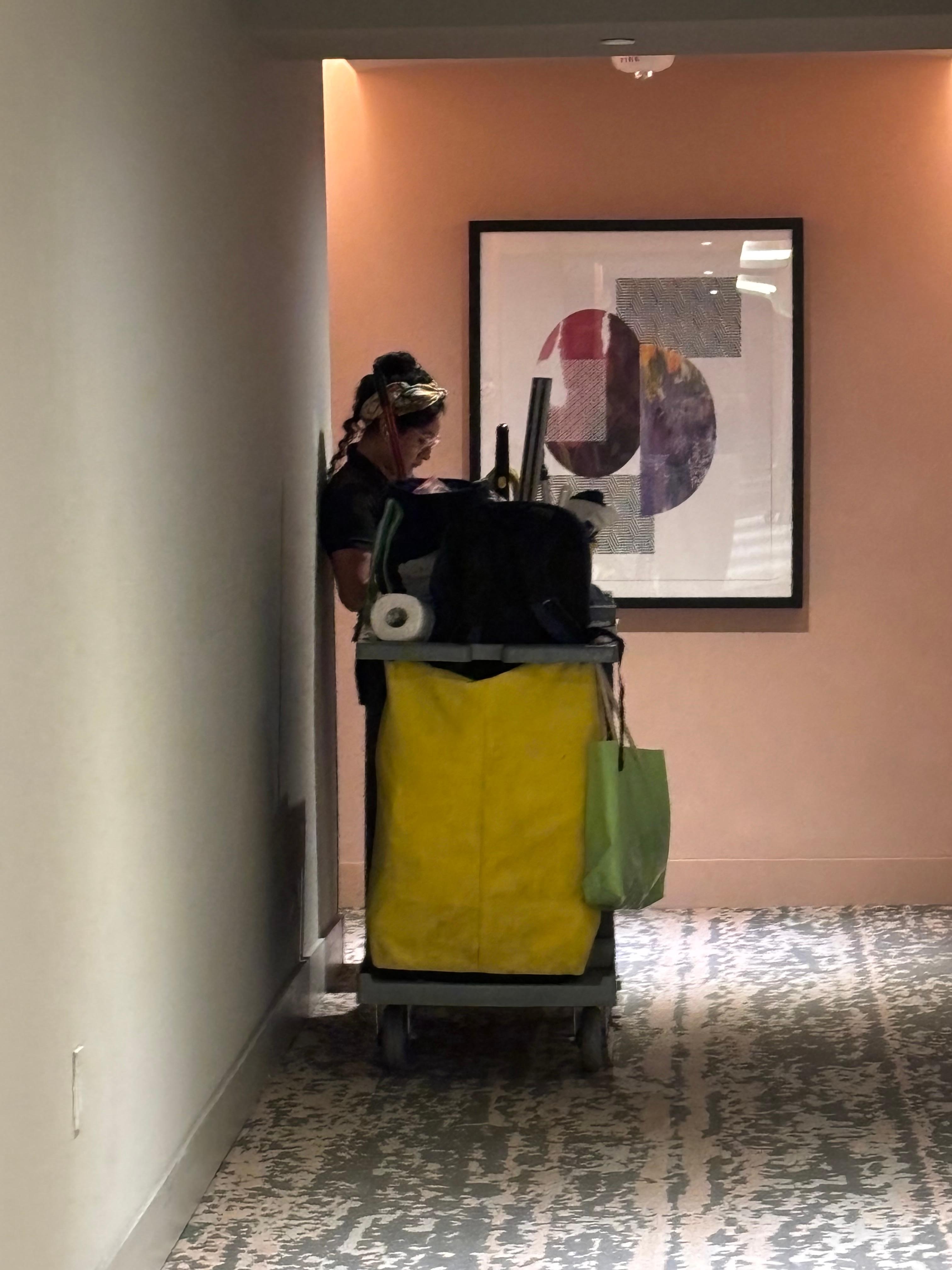 Wouldn’t help get me wash clothes for our stay. “No English” and back to her phone. 