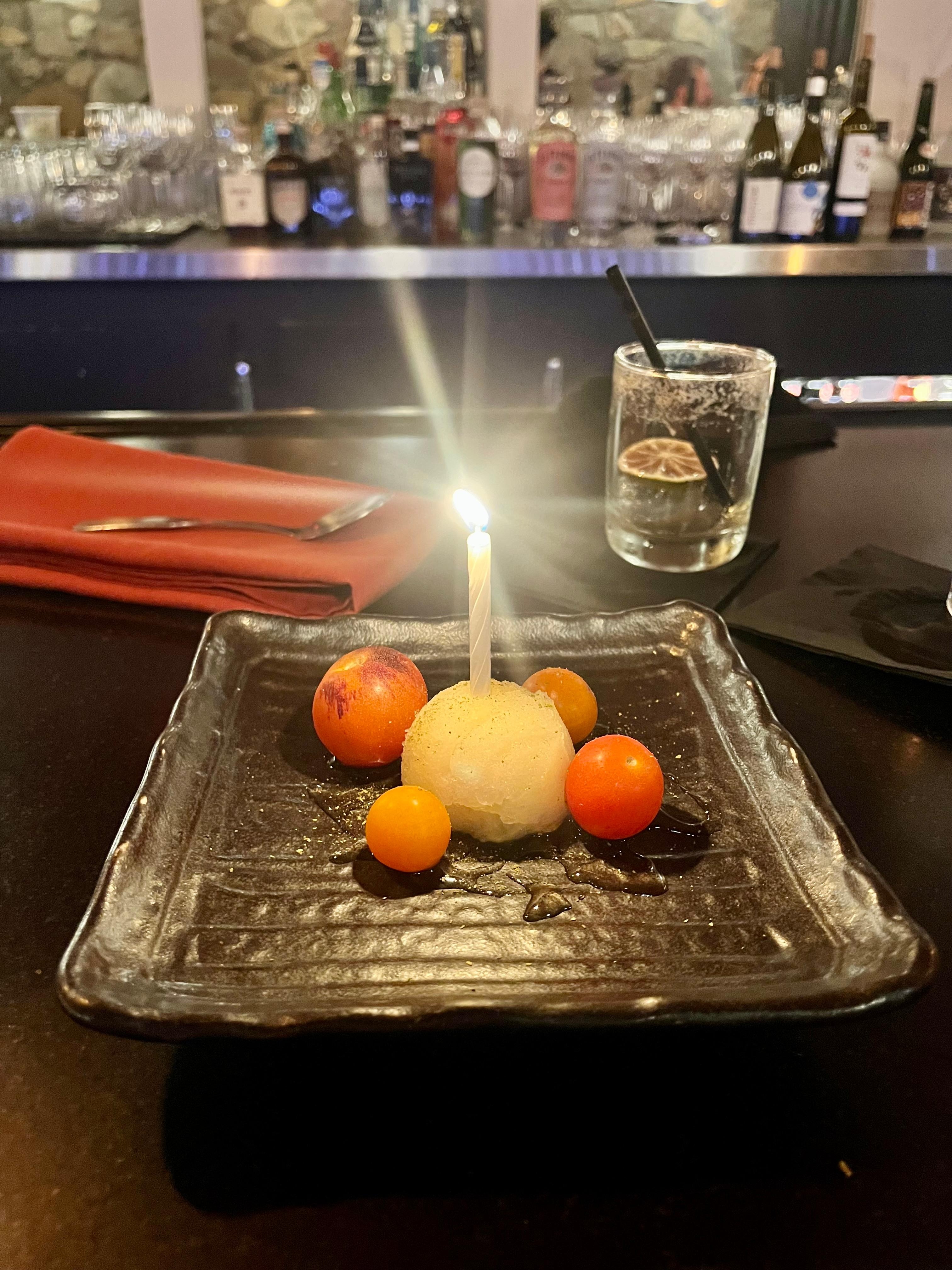 My birthday surprise! The most odd yet splendid dessert I ever ate! 