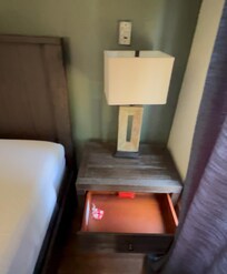 Open condom wrapper, likely still there from when the last guest who reviewed found it.