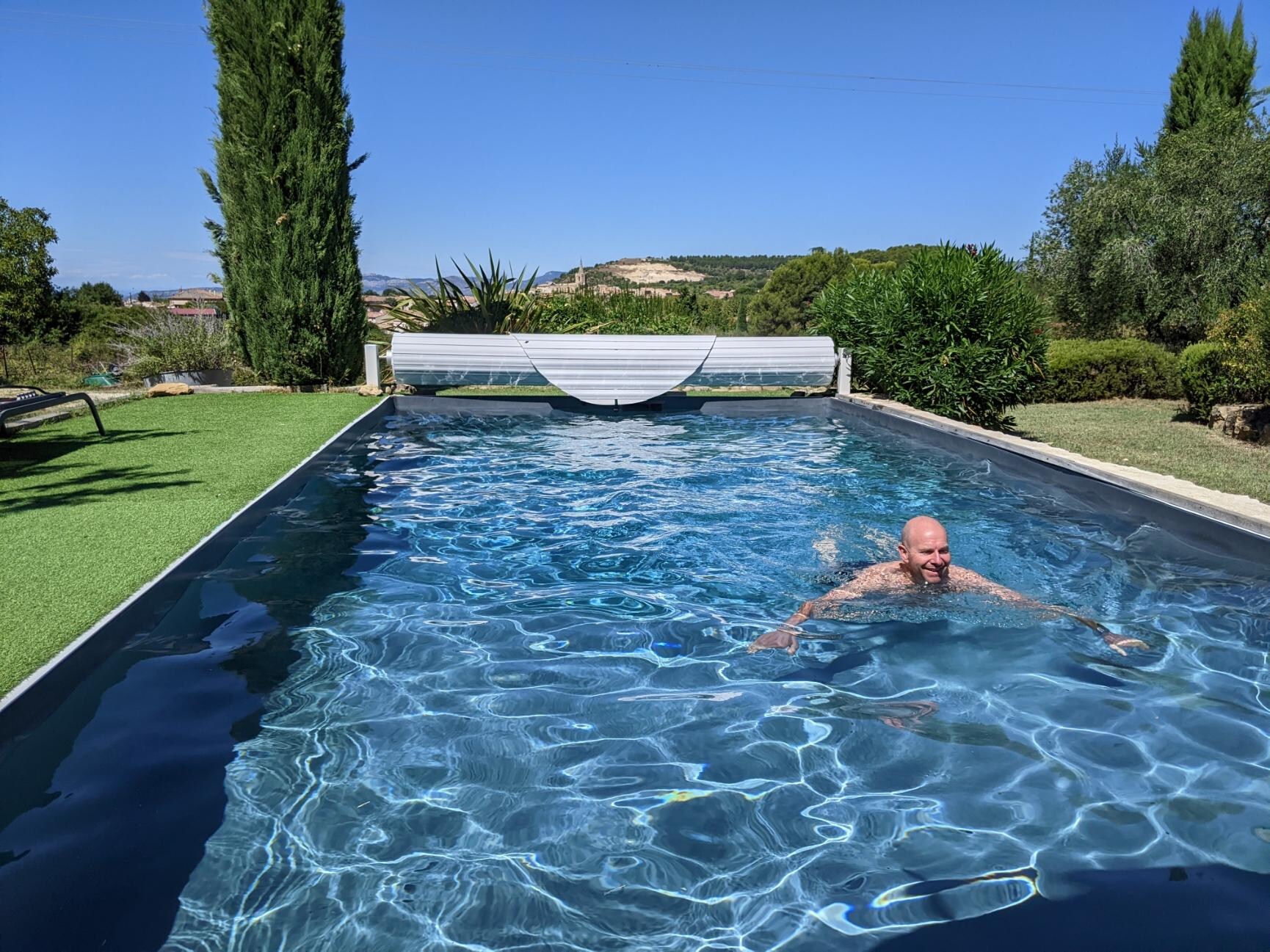 Relaxing in the pool