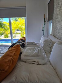 Master Brdroom overlooking the Lap Pool