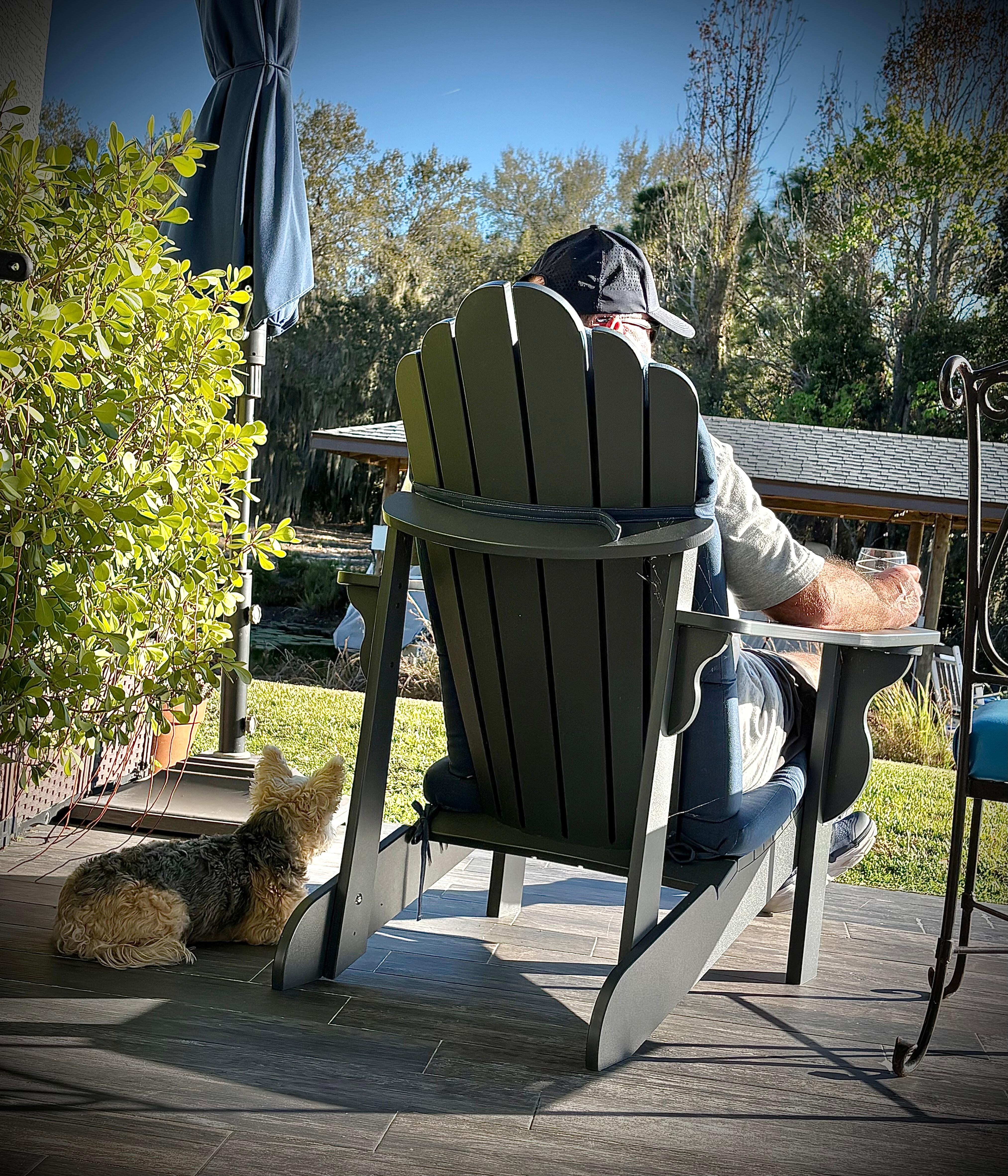 Relaxing on the patio