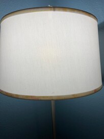 The lamp shade had pink and black mold around the edges.