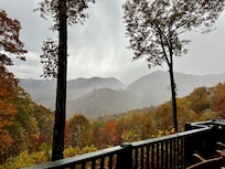 Rain coming in over the mountains