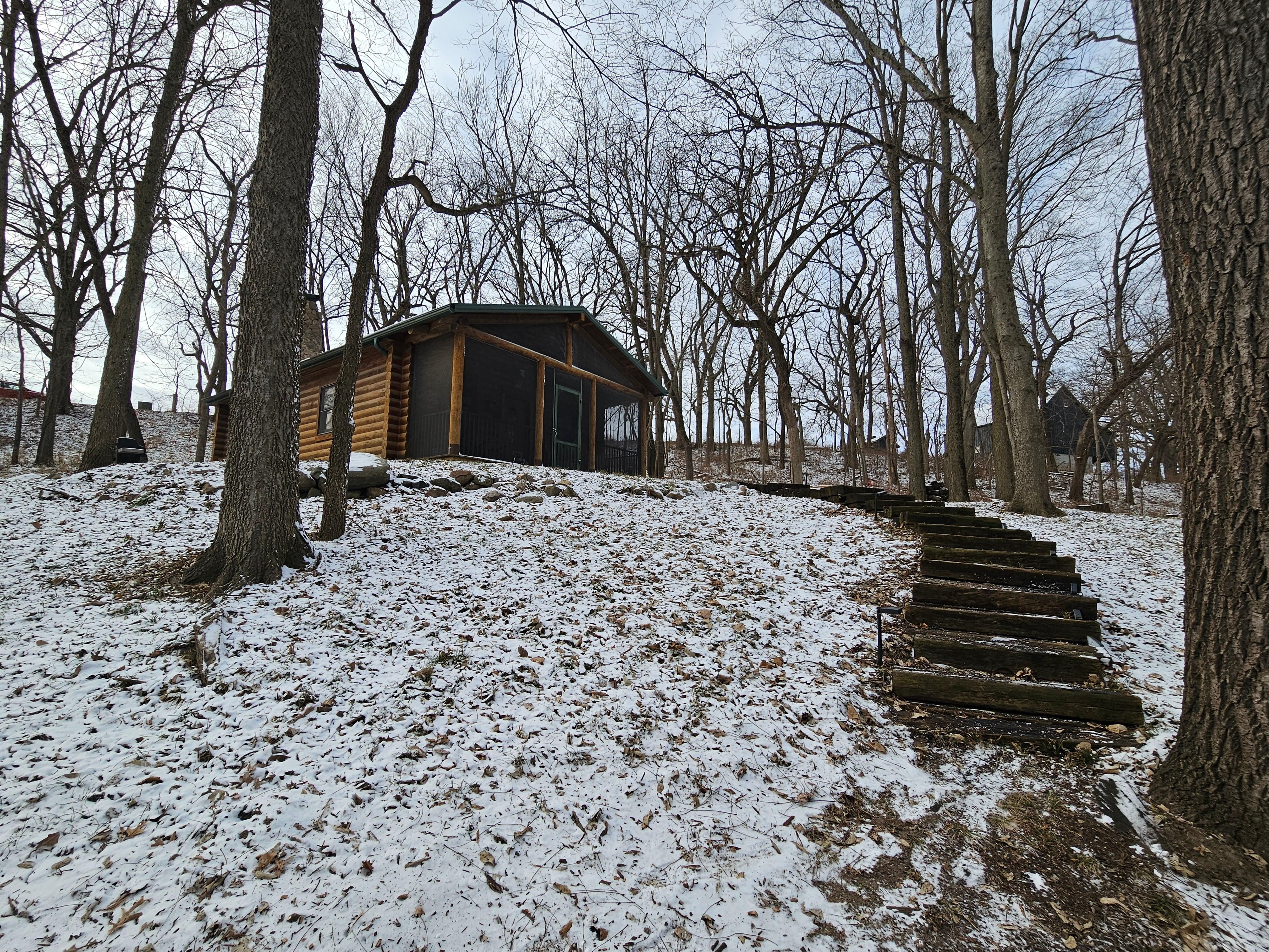 Cabin and steps leading up to them