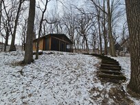 Cabin and steps leading up to them