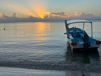 Might as well watch the sunrise until Maria shows up at 0800. Also briefly washed myself in the lovely tepid water.