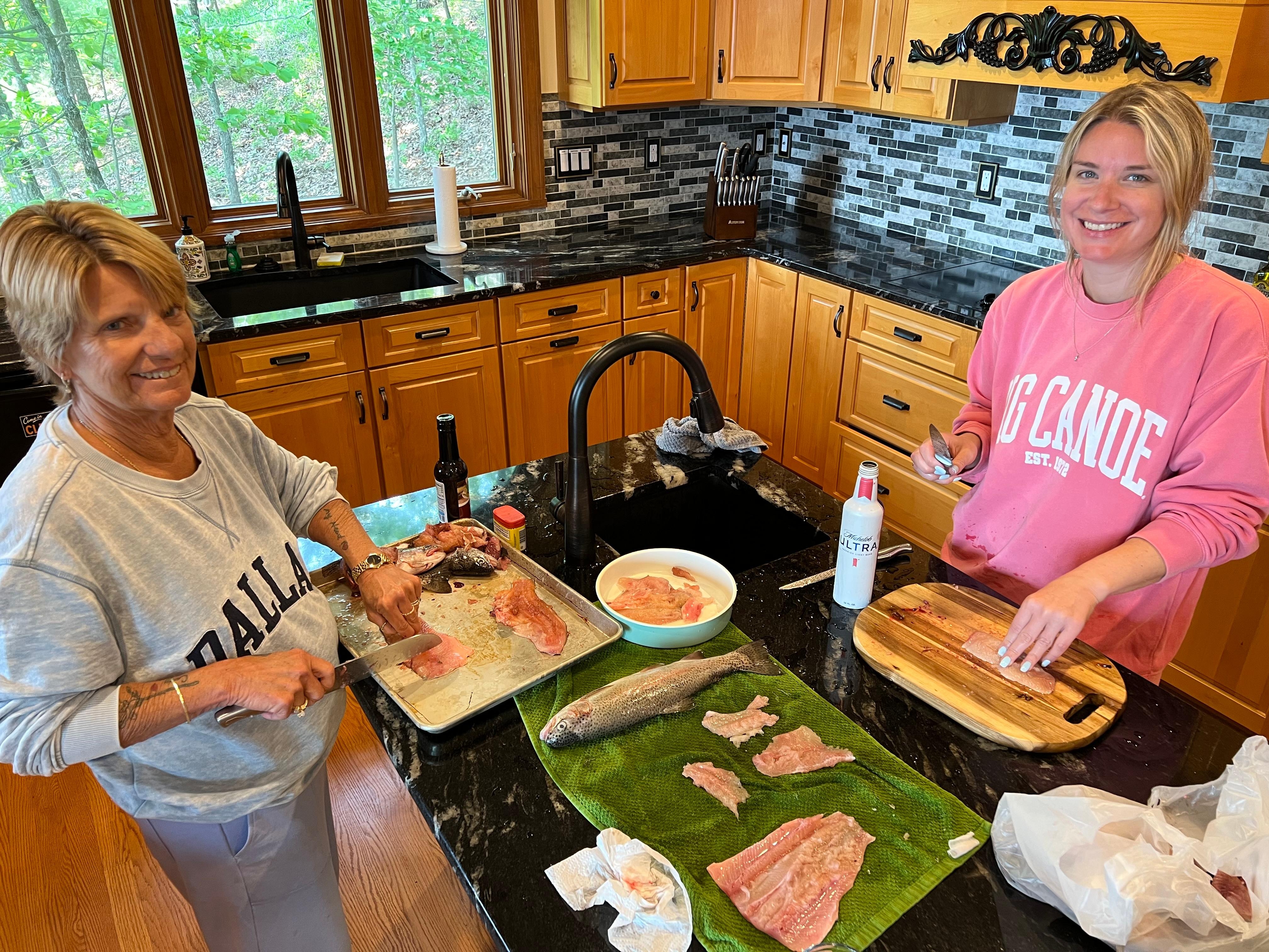 Making fresh trout dip