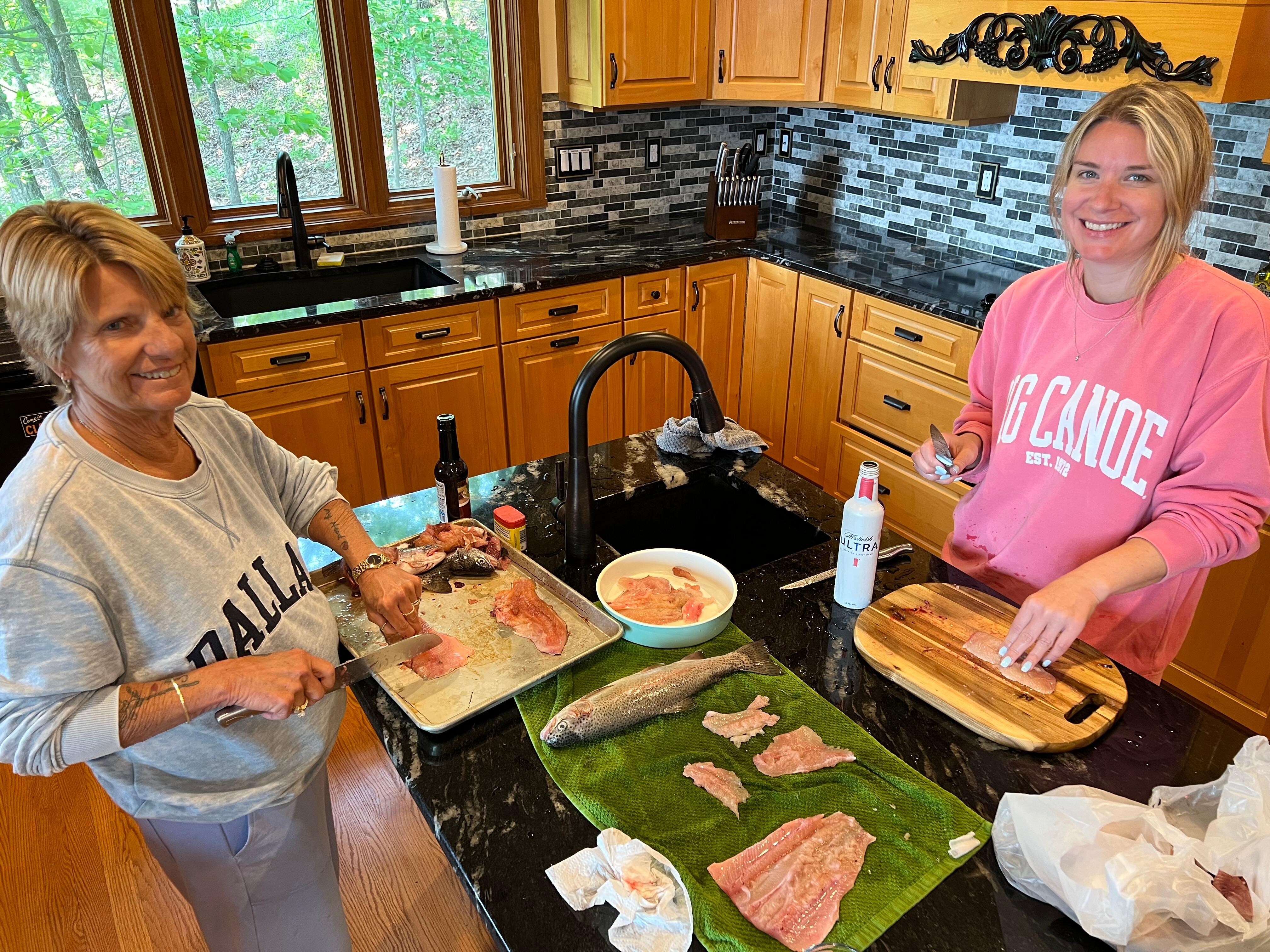 Making fresh trout dip
