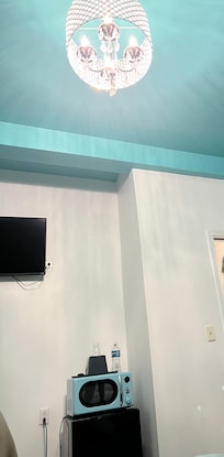 The chandelier had tons of cobwebs