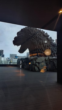Godzilla Head at the lobby on the 8th floor