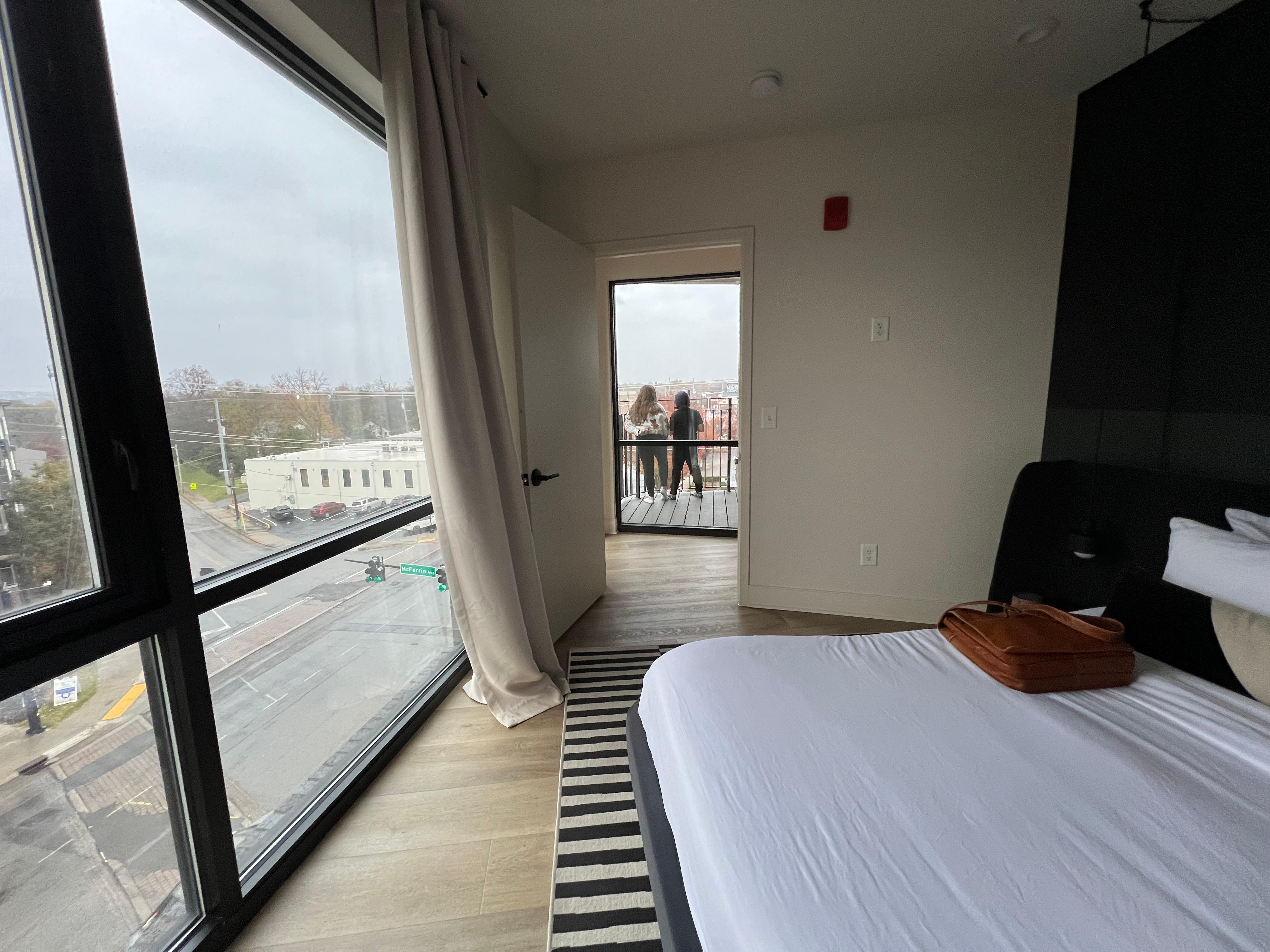 View from the master bedroom to the small terrace