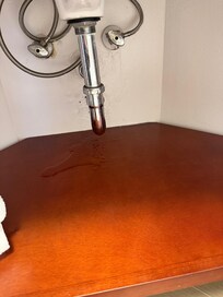 Pipes under bathroom sink were leaking
