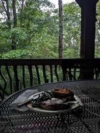Supper on the porch at twilight