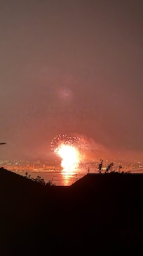 Fireworks in Marseille taken from terrace