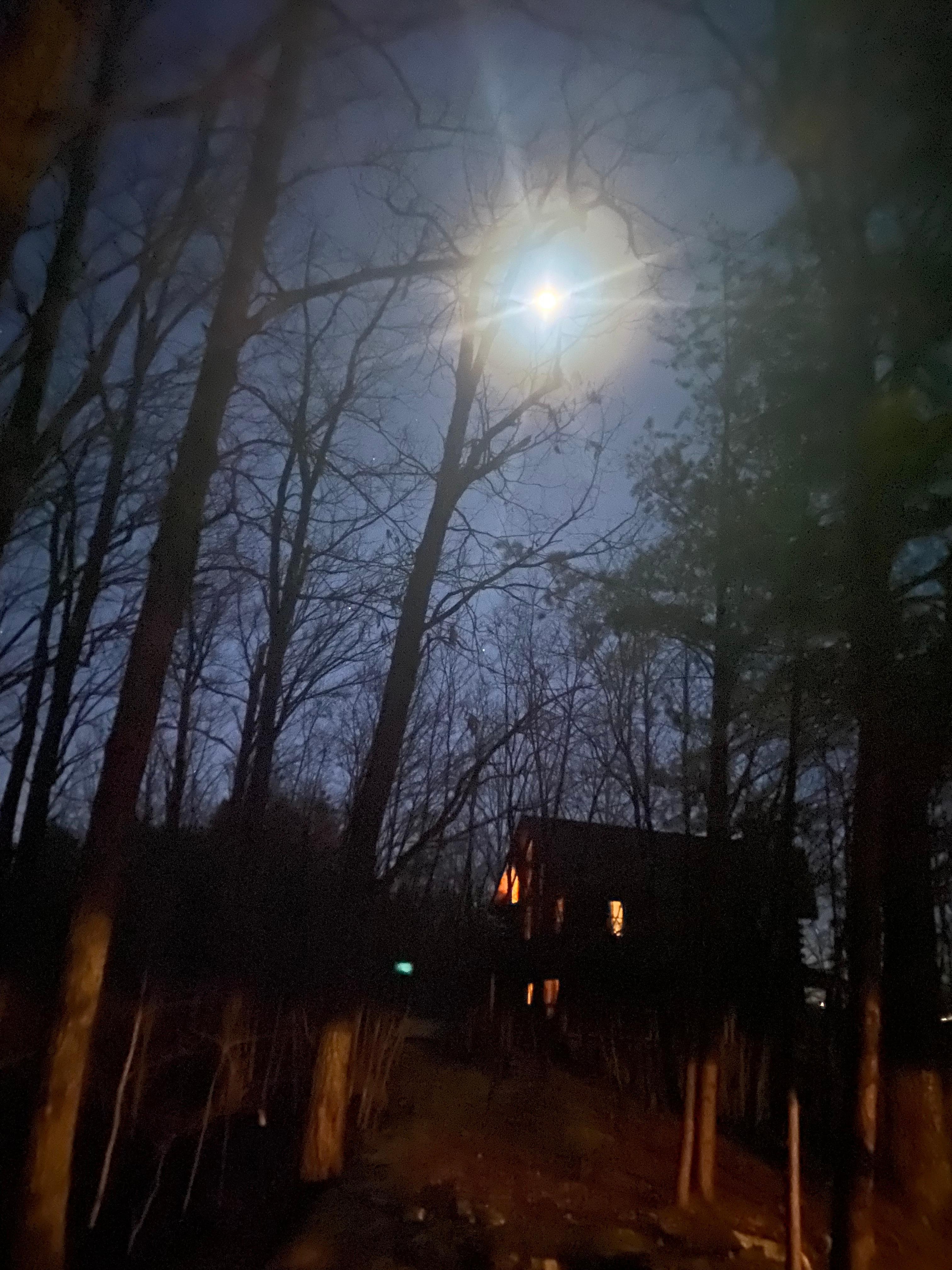 And look at the moon so bright shining down on us