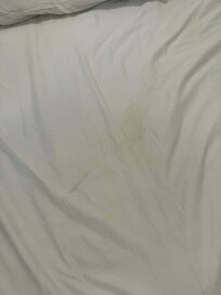 dirty bed cover