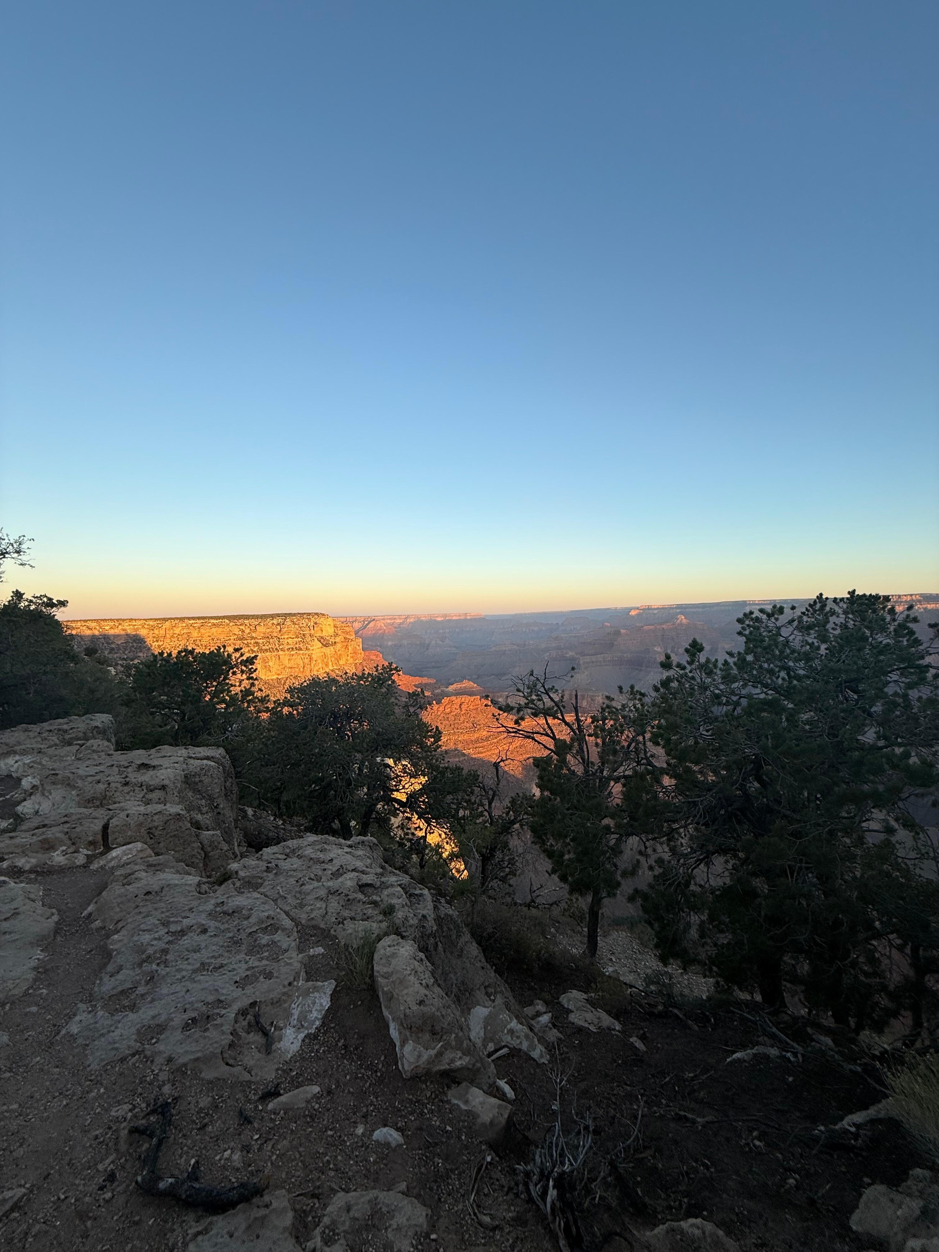 Sunrise on the path outside the geology museum. 