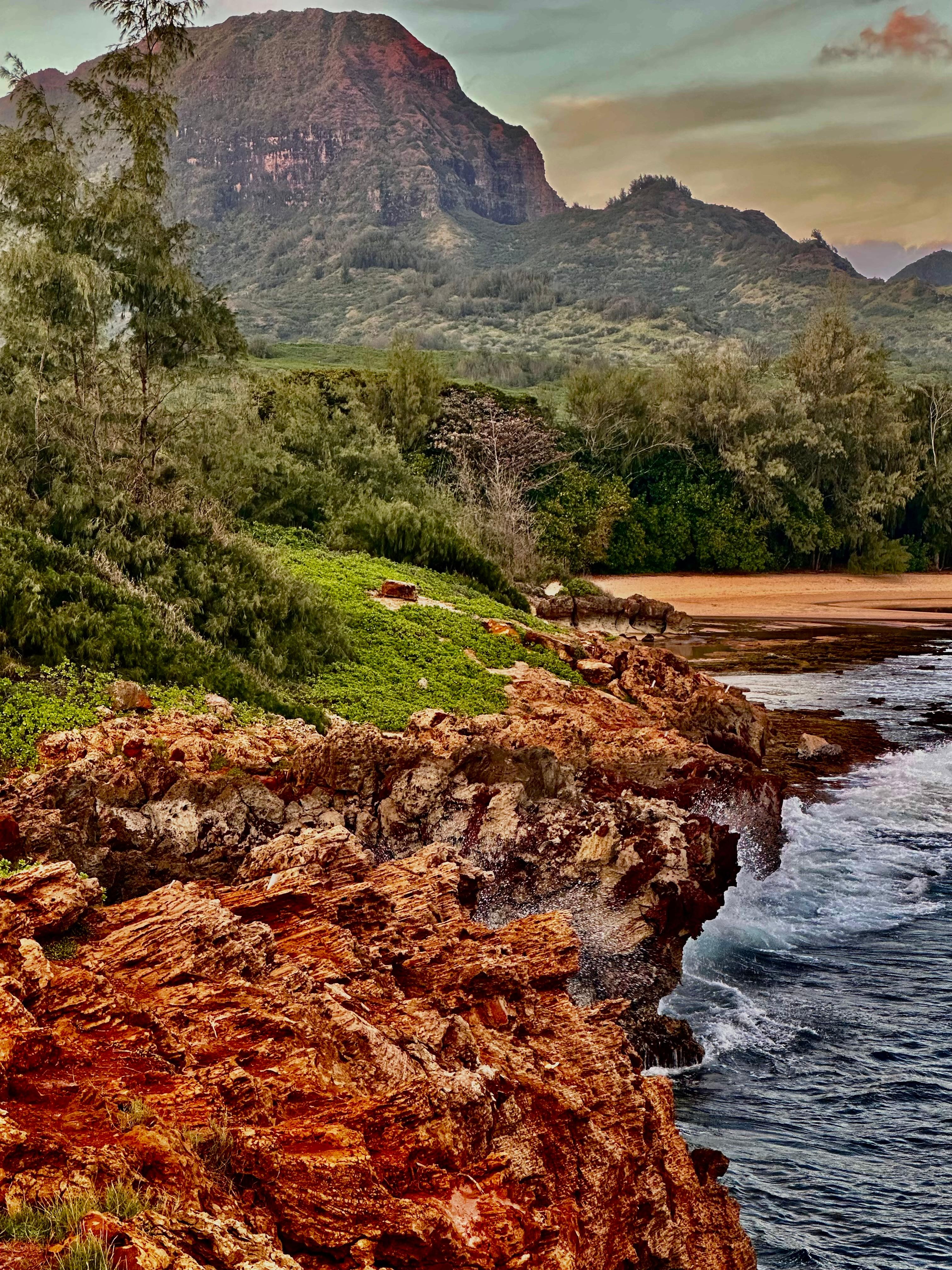 Bluff walk 20 min south of the Kauai Palms Hotel 