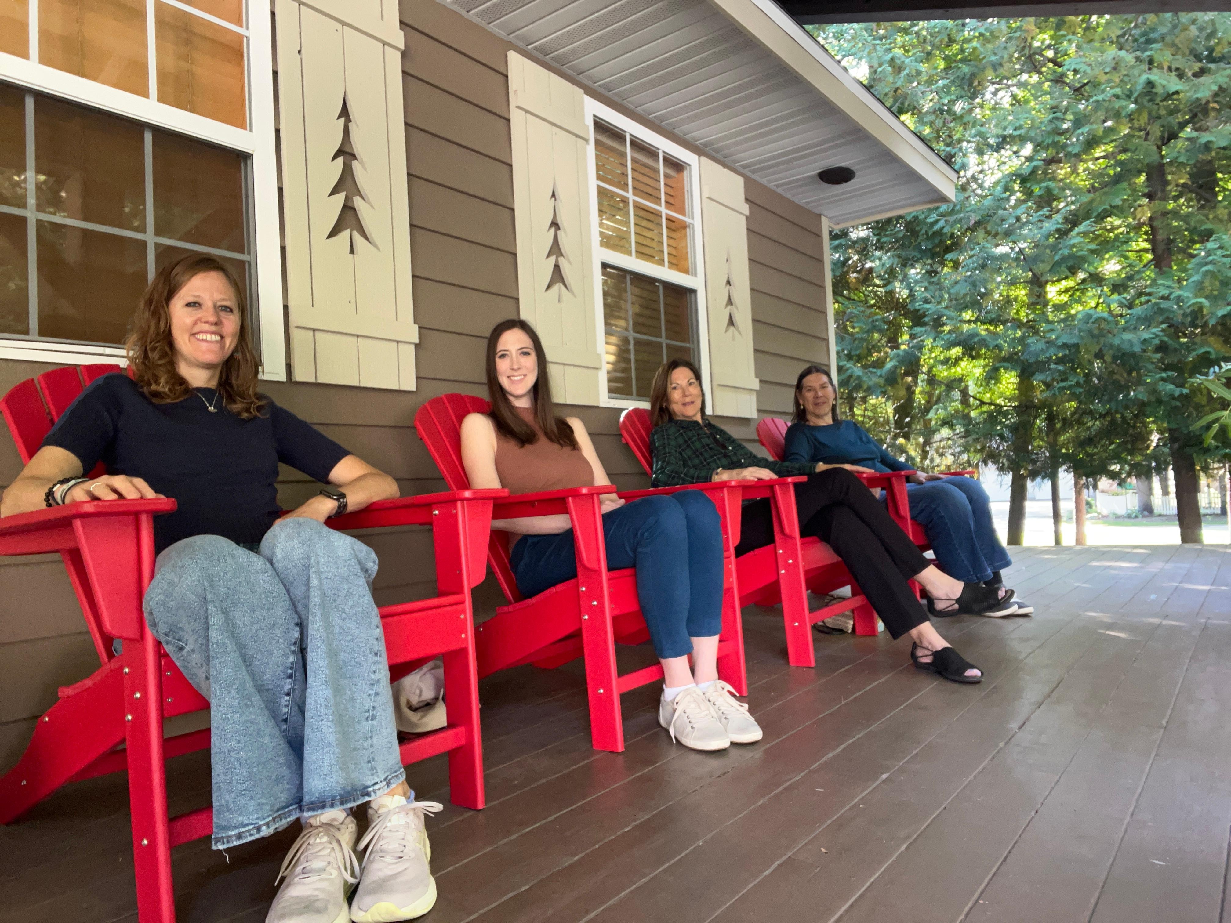 Morning coffee on the front porch. 
