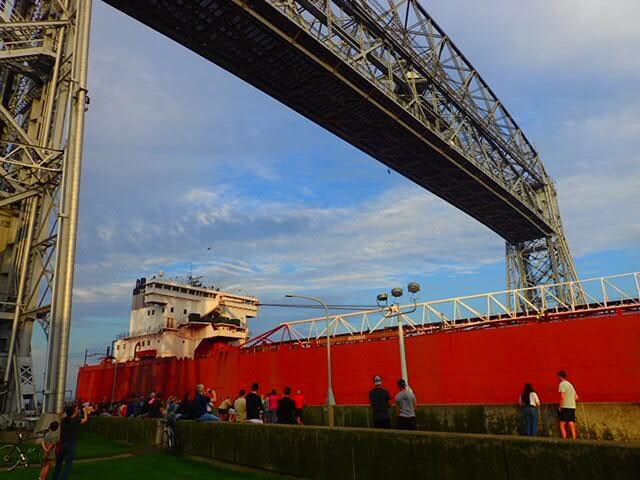ship at the lift bridge