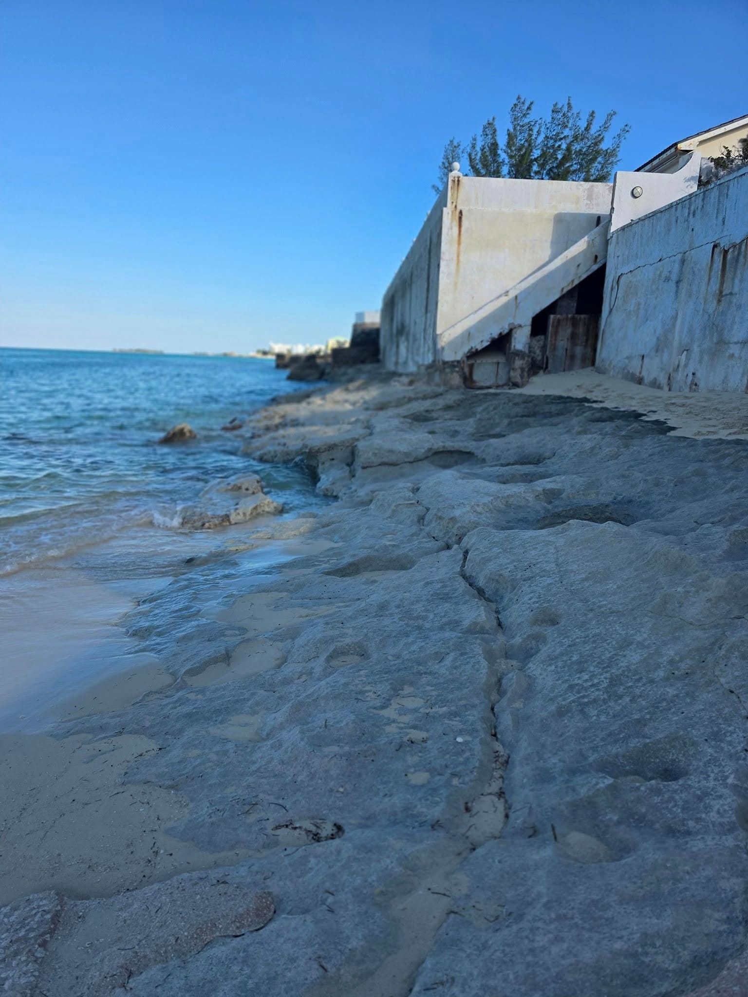 The rock side of the beach in front of the house.  Has small tide pools you can stand in. 